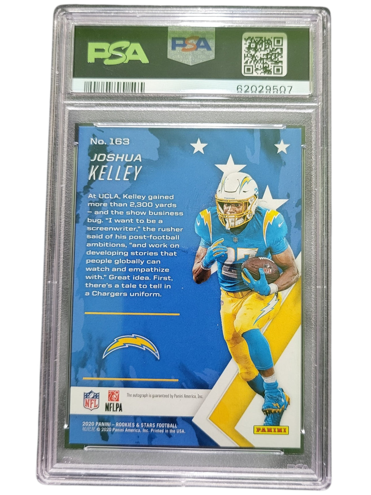 2020 Panini Rookies & Stars Joshua Kelley #163 Longevity SIG Gold PSA 10