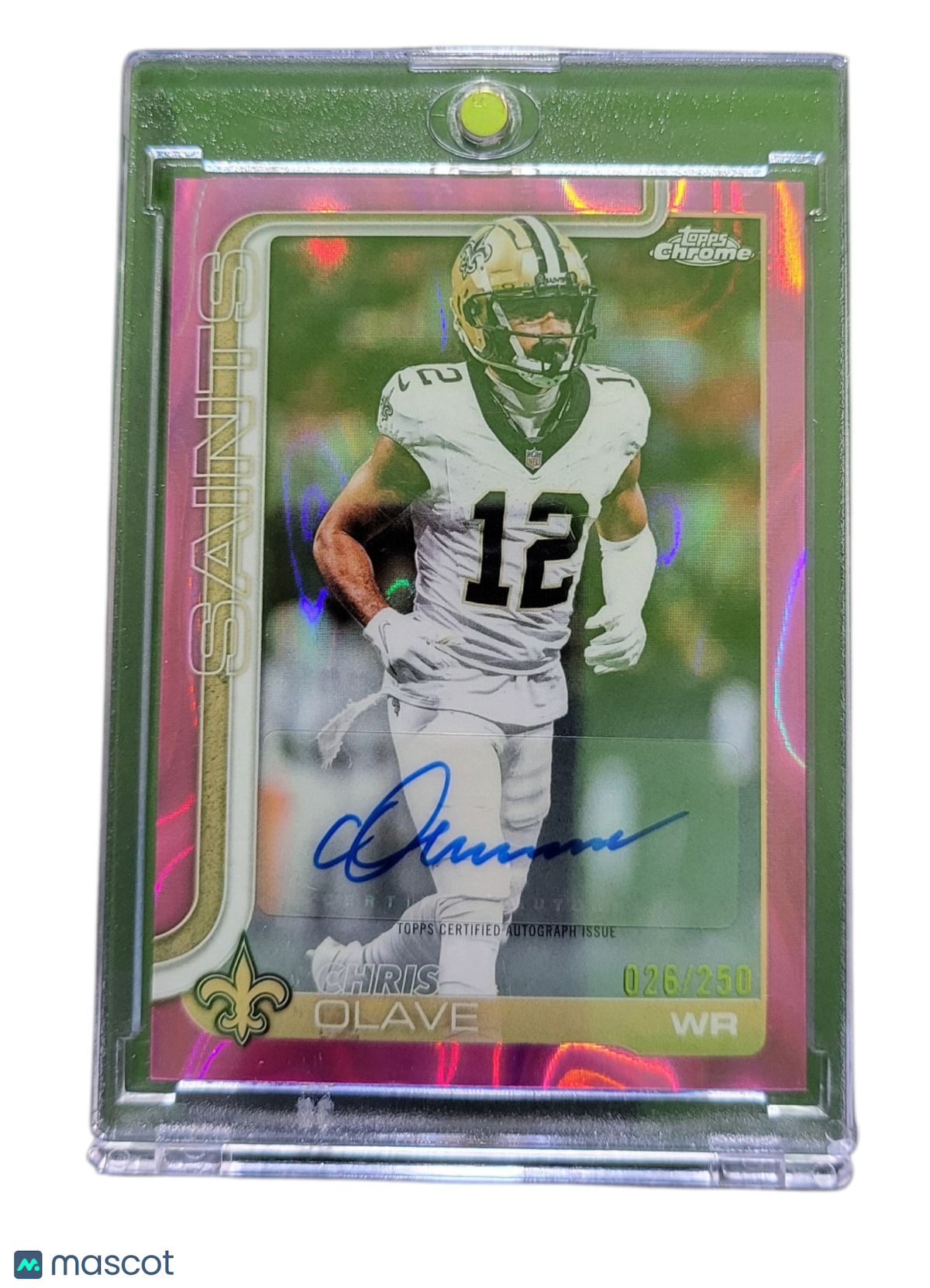 2025 Topps Chrome Chris Olave #BA-CO Pink Refractor 026/250