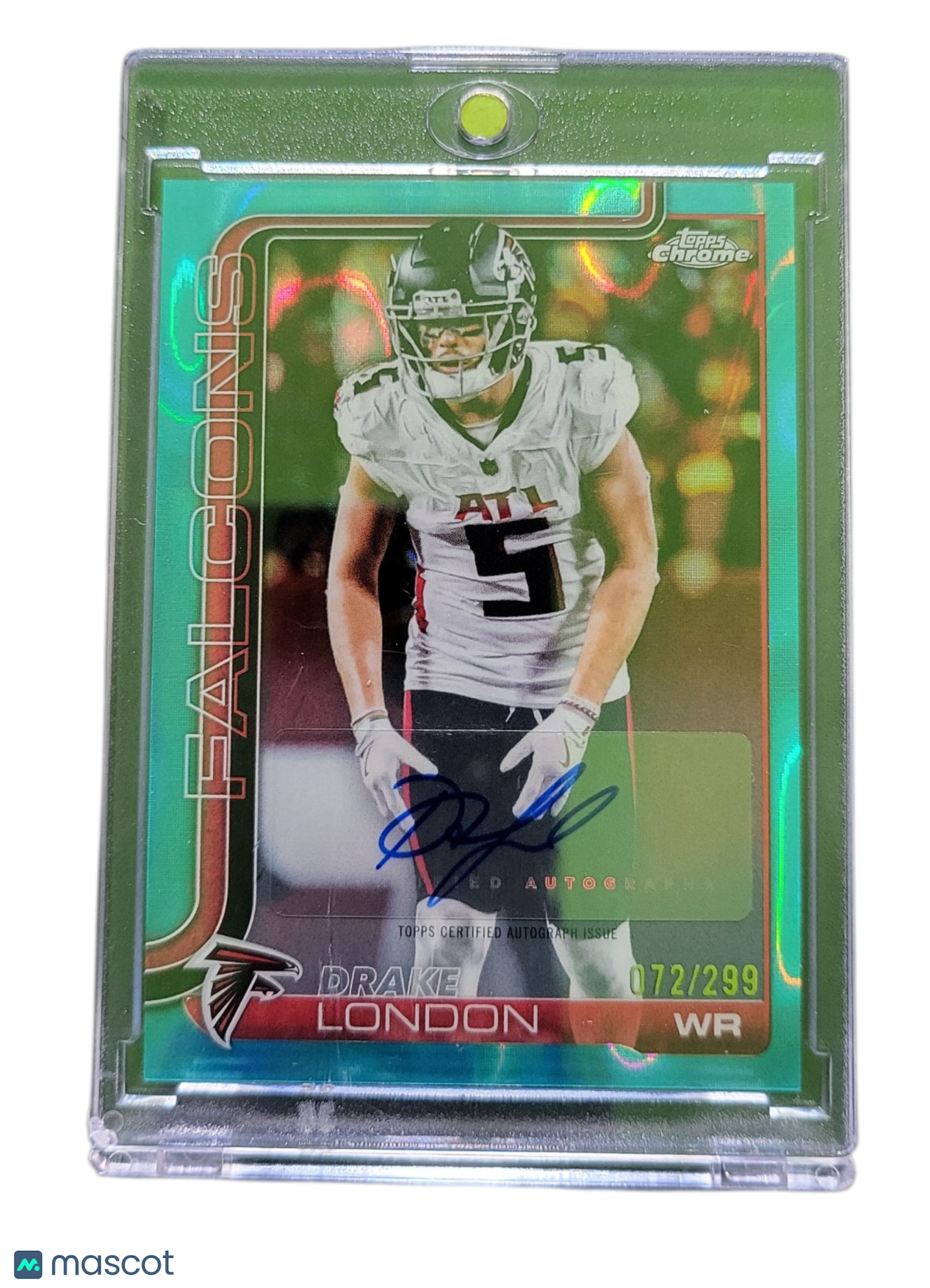 2025 Topps Chrome Drake London #BA-DL Green Wave 072/299