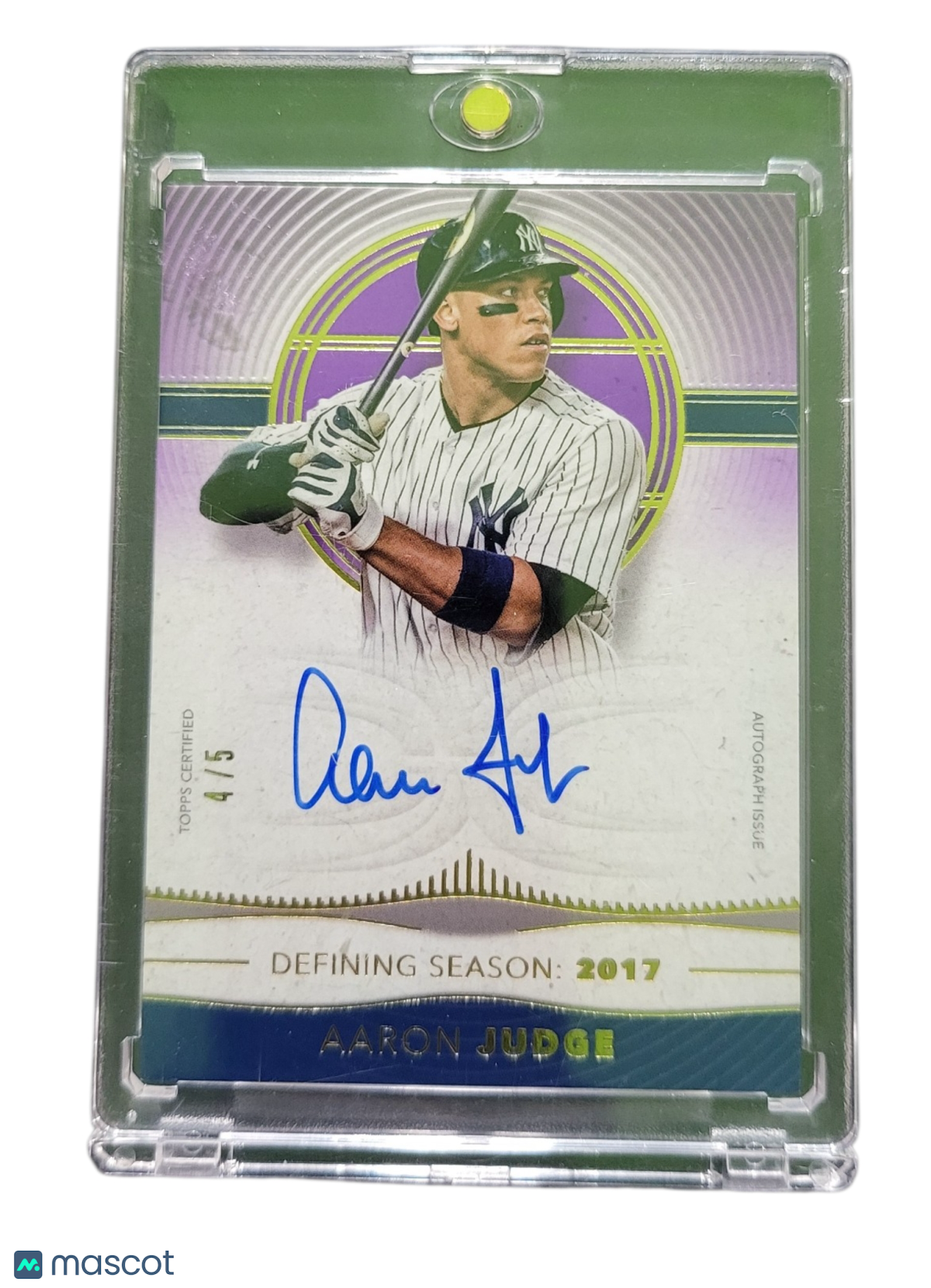 2021 Topps Definitive Collection Aaron Judge #DSAC-AJ Purple 4 /5