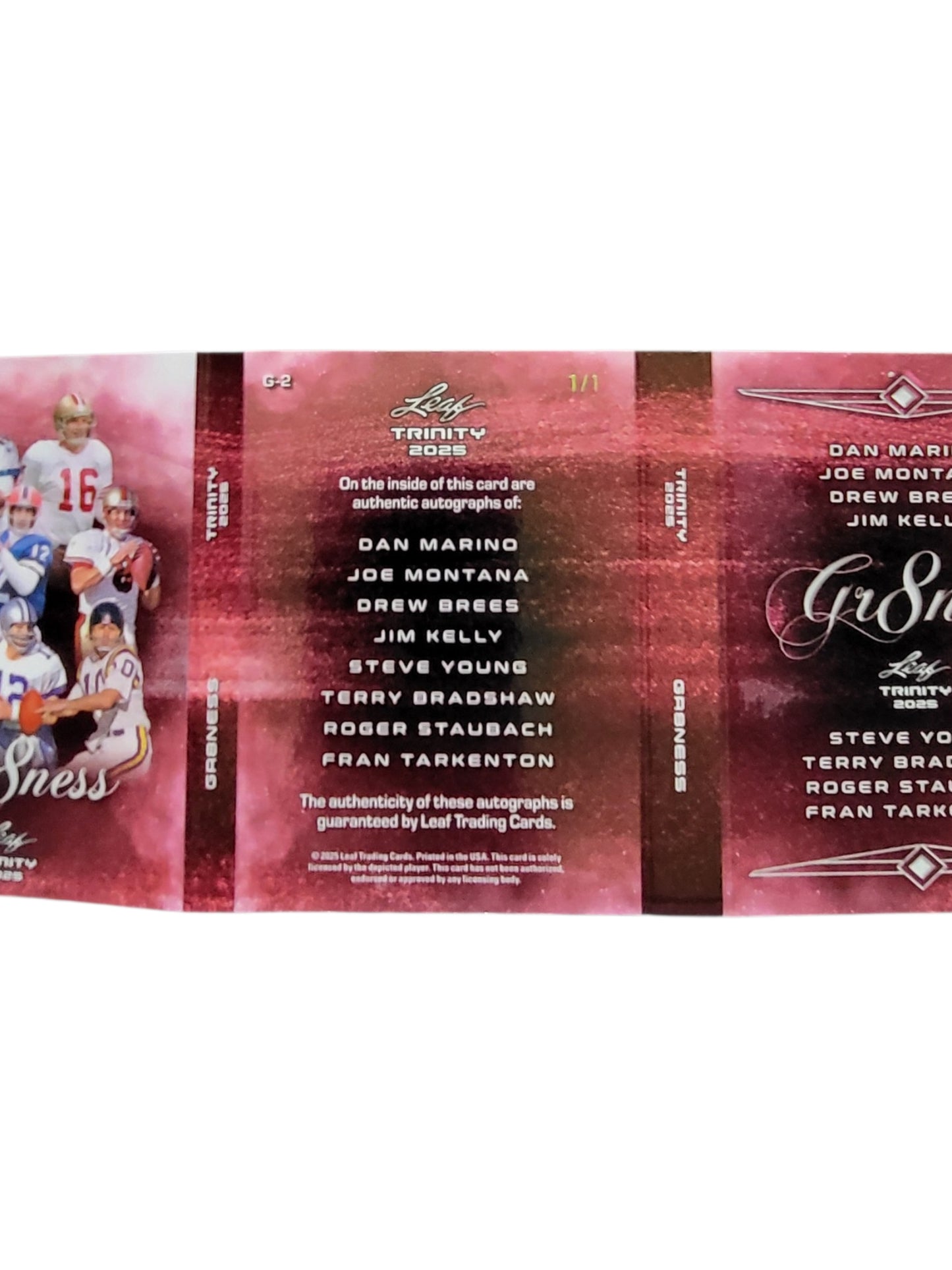 2025 Leaf Montana Young  Kelly Staubach Bradshaw Tarkenton Dan Marino Brees 1/1