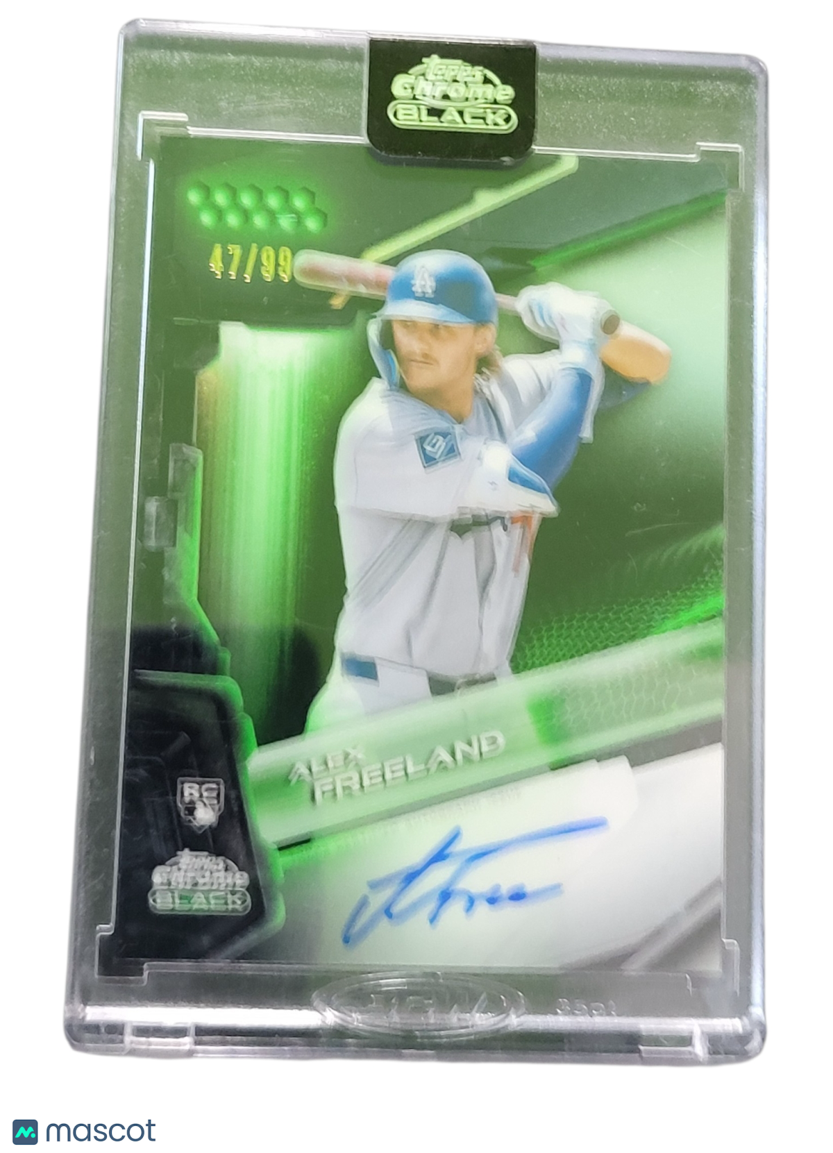 2026 Topps Chrome Black Alex Freeland #CBA-AF Green 47/99