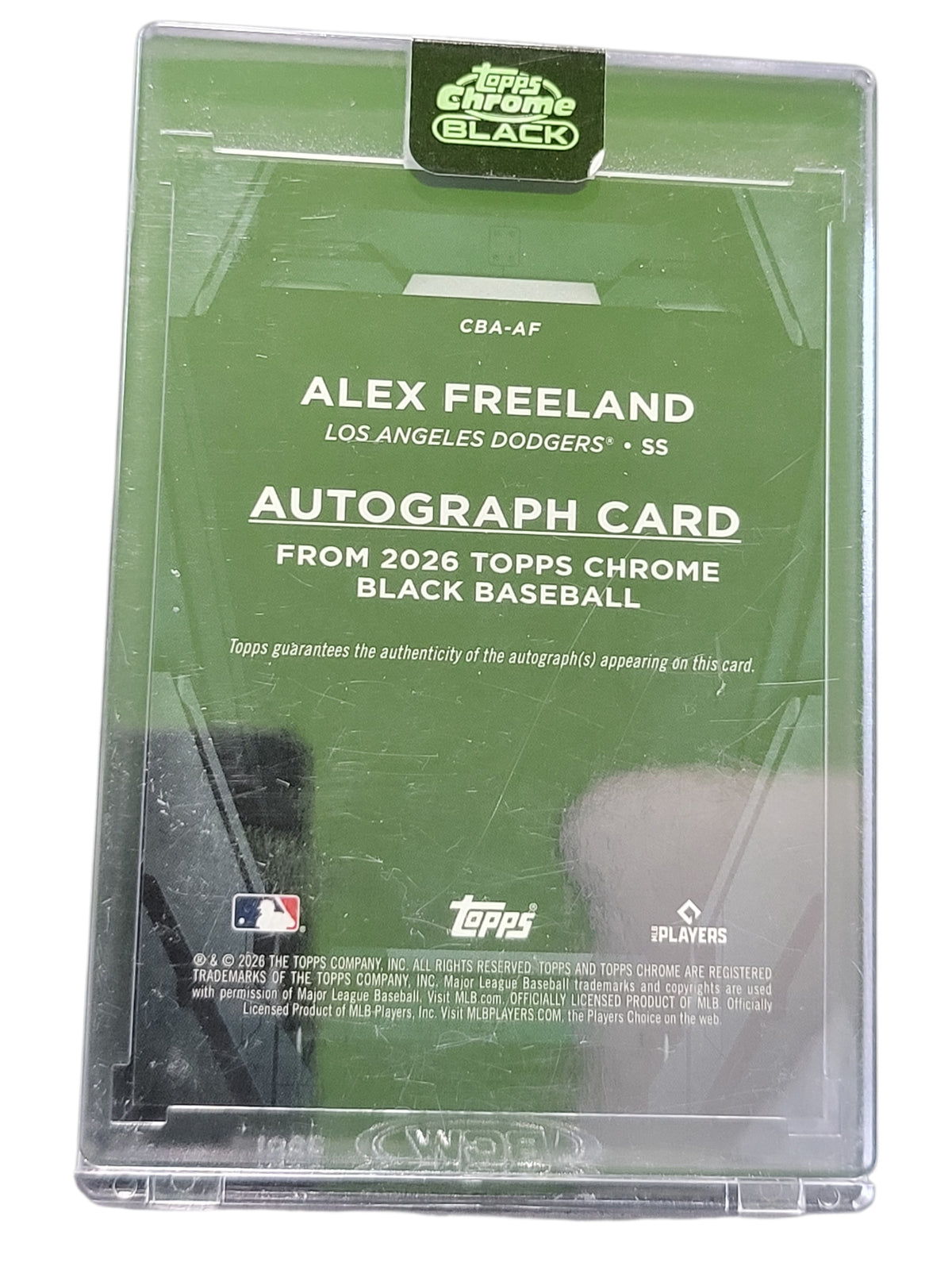2026 Topps Chrome Black Alex Freeland #CBA-AF Green 47/99