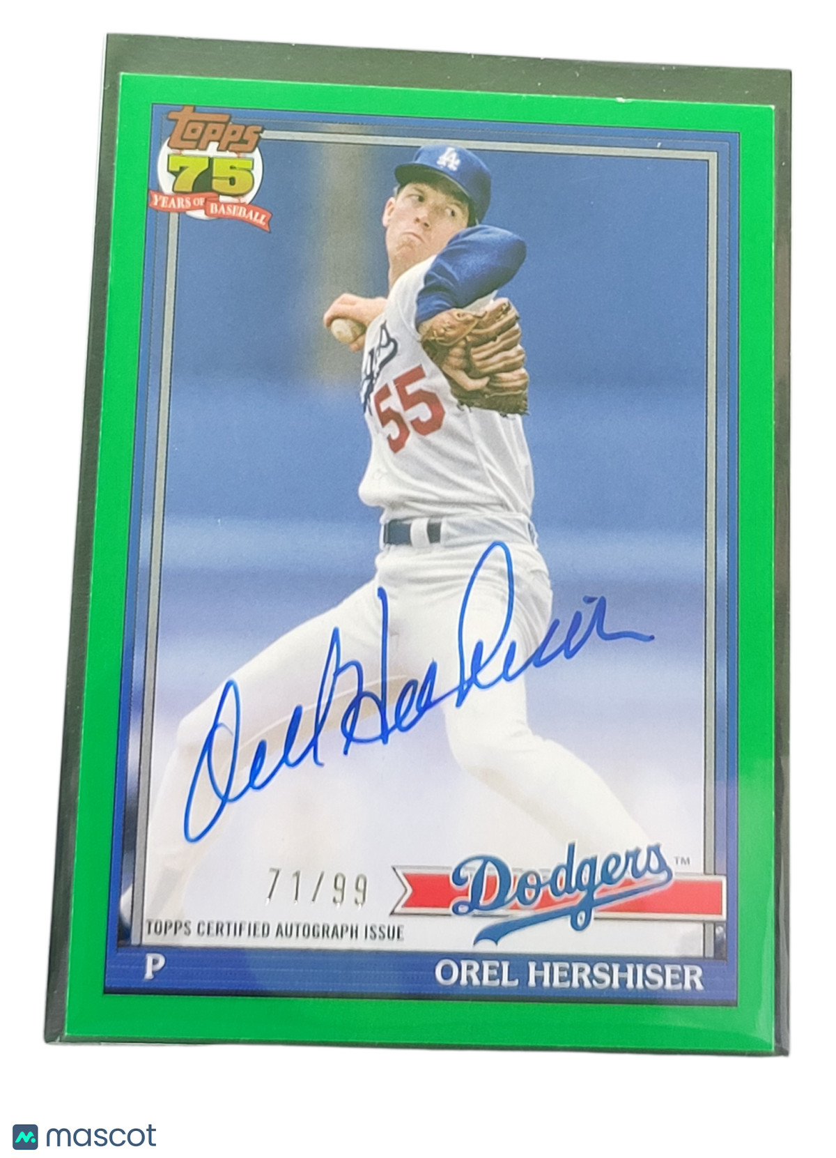 2026 Topps Baseball 75 Years of Baseball Orel Hershiser #91A-OH Green 71/99