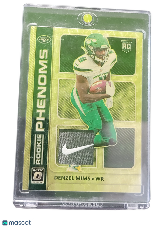 2020 Panini Optic Rookie  Denzel Mims #RP-23 Gold Vinyl Nike Swoosh Patch RC 1/1