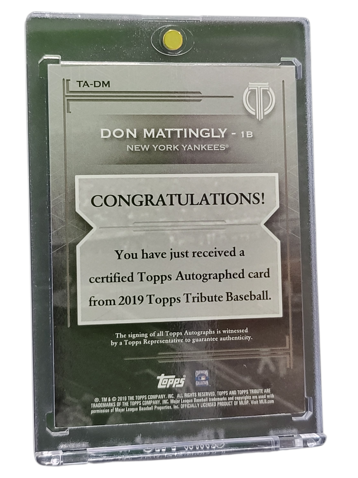 2019 Topps Tribute Don Mattingly #TA-DM 064/170