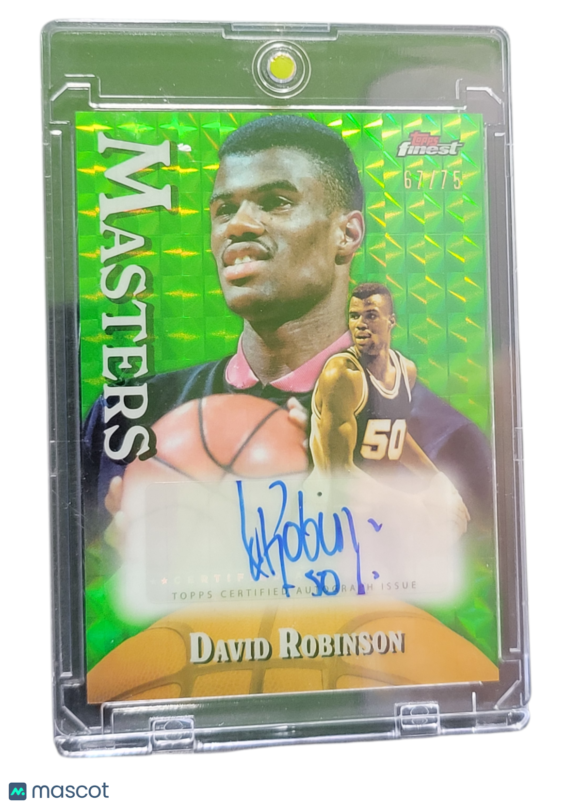 2025 Topps Finest Masters David Robinson #MA-DR Green Refractor 67/75