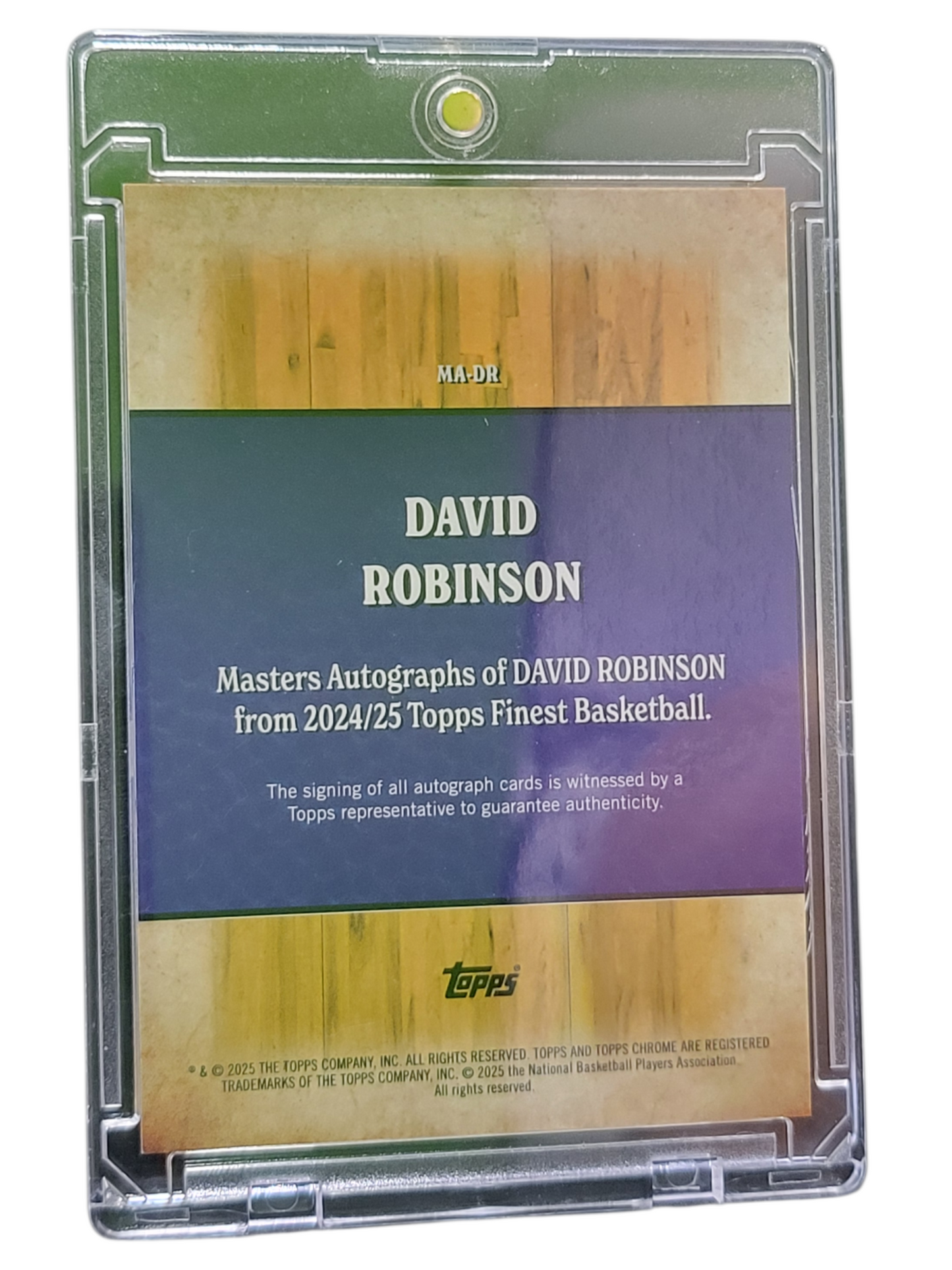 2025 Topps Finest Masters David Robinson #MA-DR Green Refractor 67/75