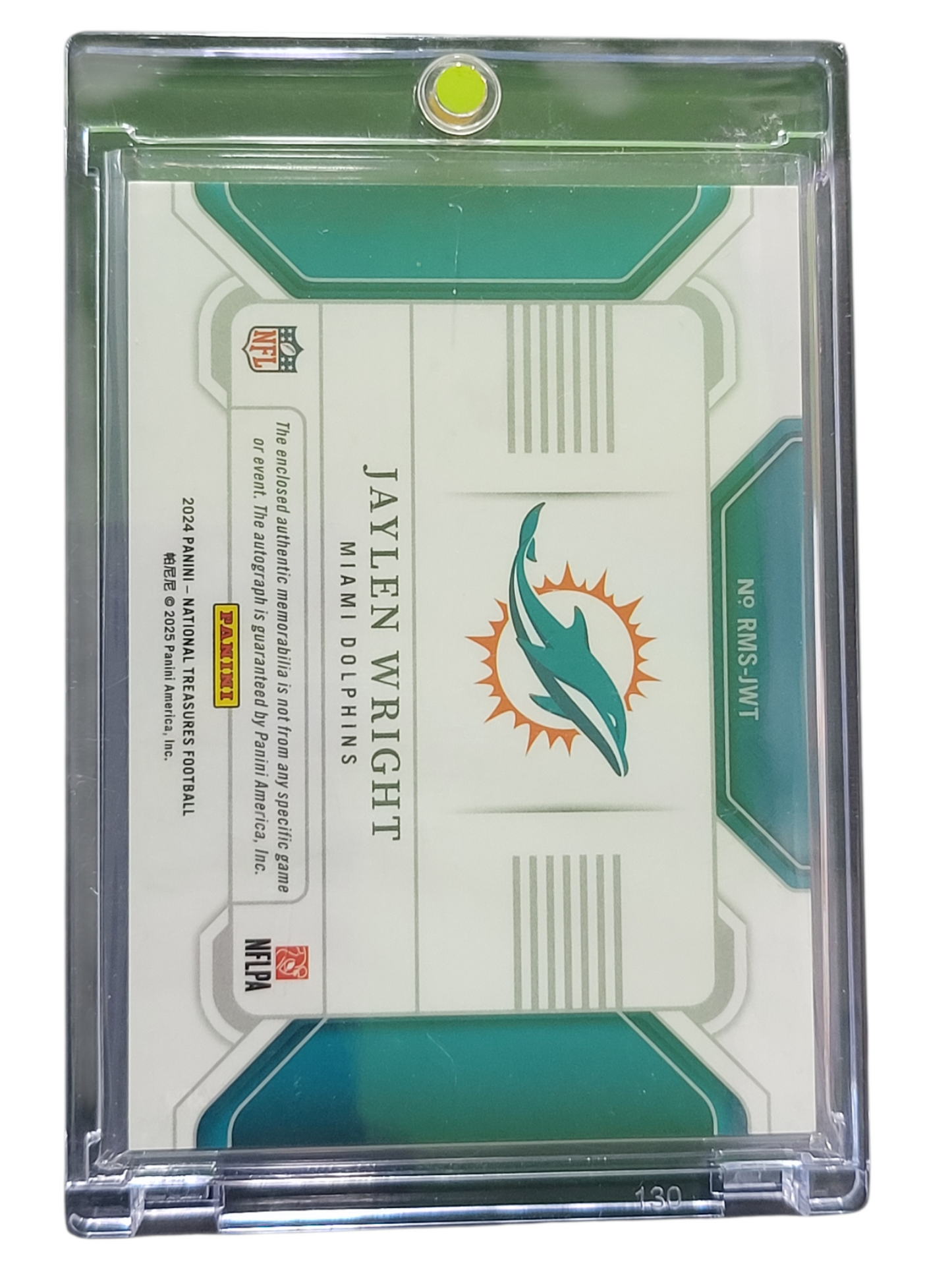 2025 Panini National Treasures Jaylen Wright #RMS-JWT 4 / 5 Patch RC Memorabilia