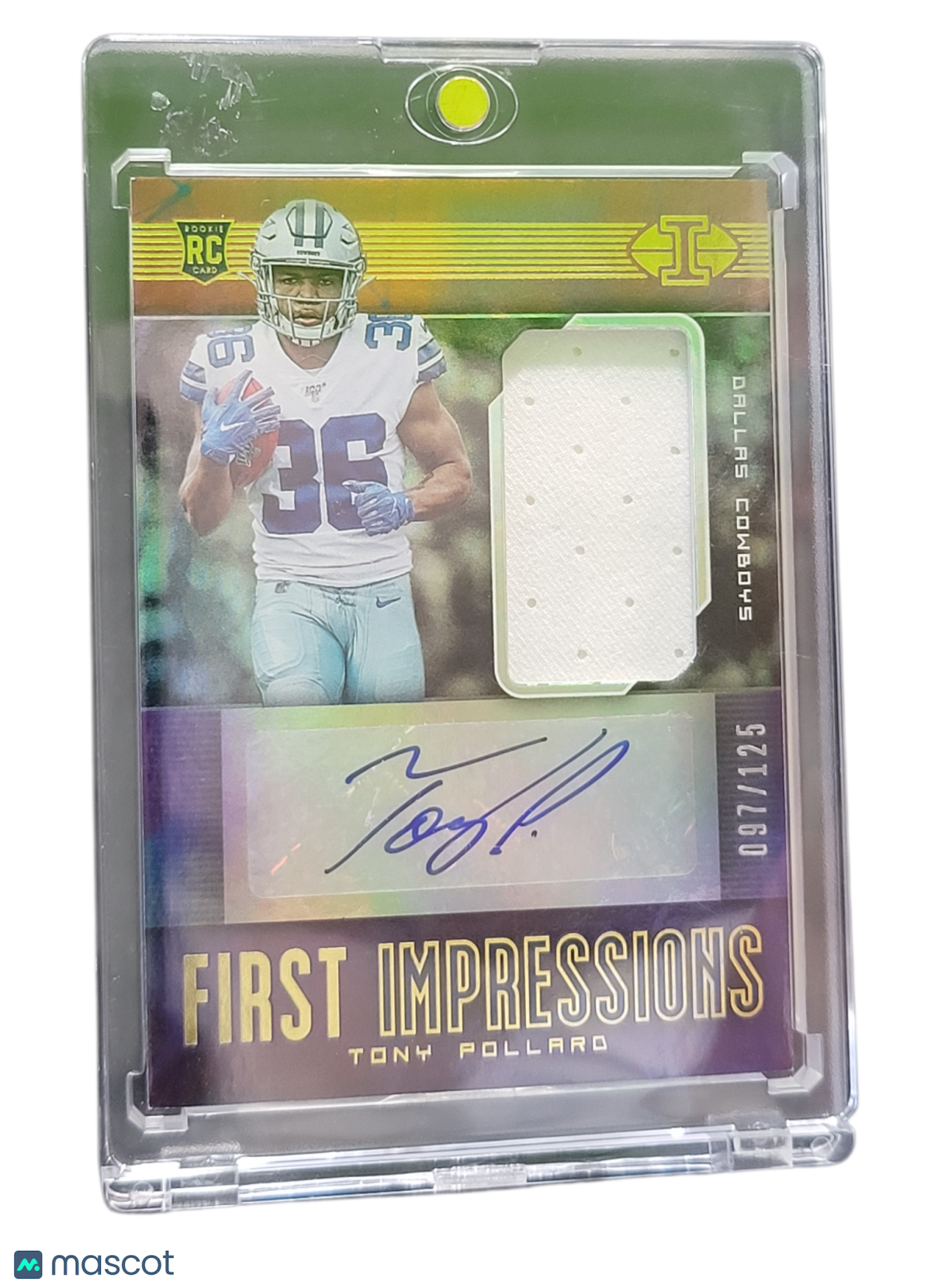 2019 Panini Tony Pollard #139 Jersey Patch RC /125