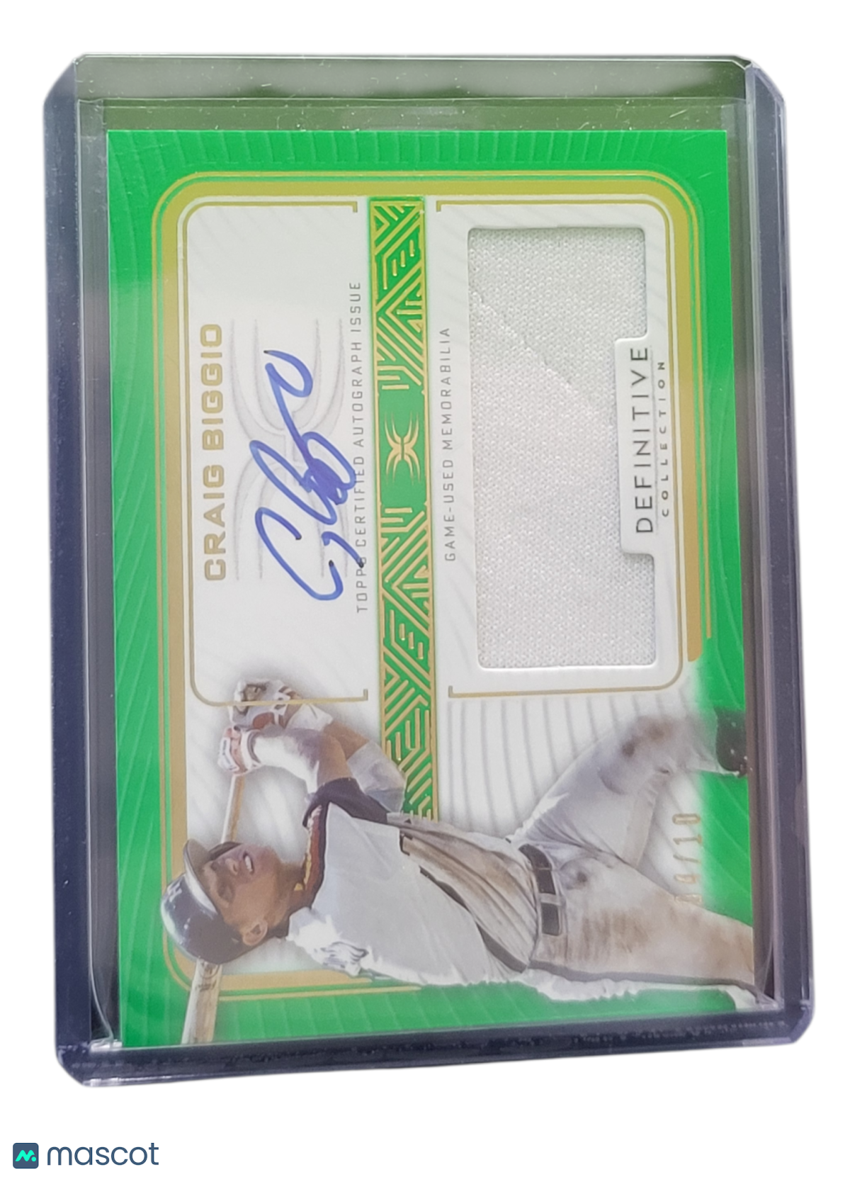 2023 Topps Definitive Collection Craig Biggio #DARC-BIG2 Green 01/60 Game-Used