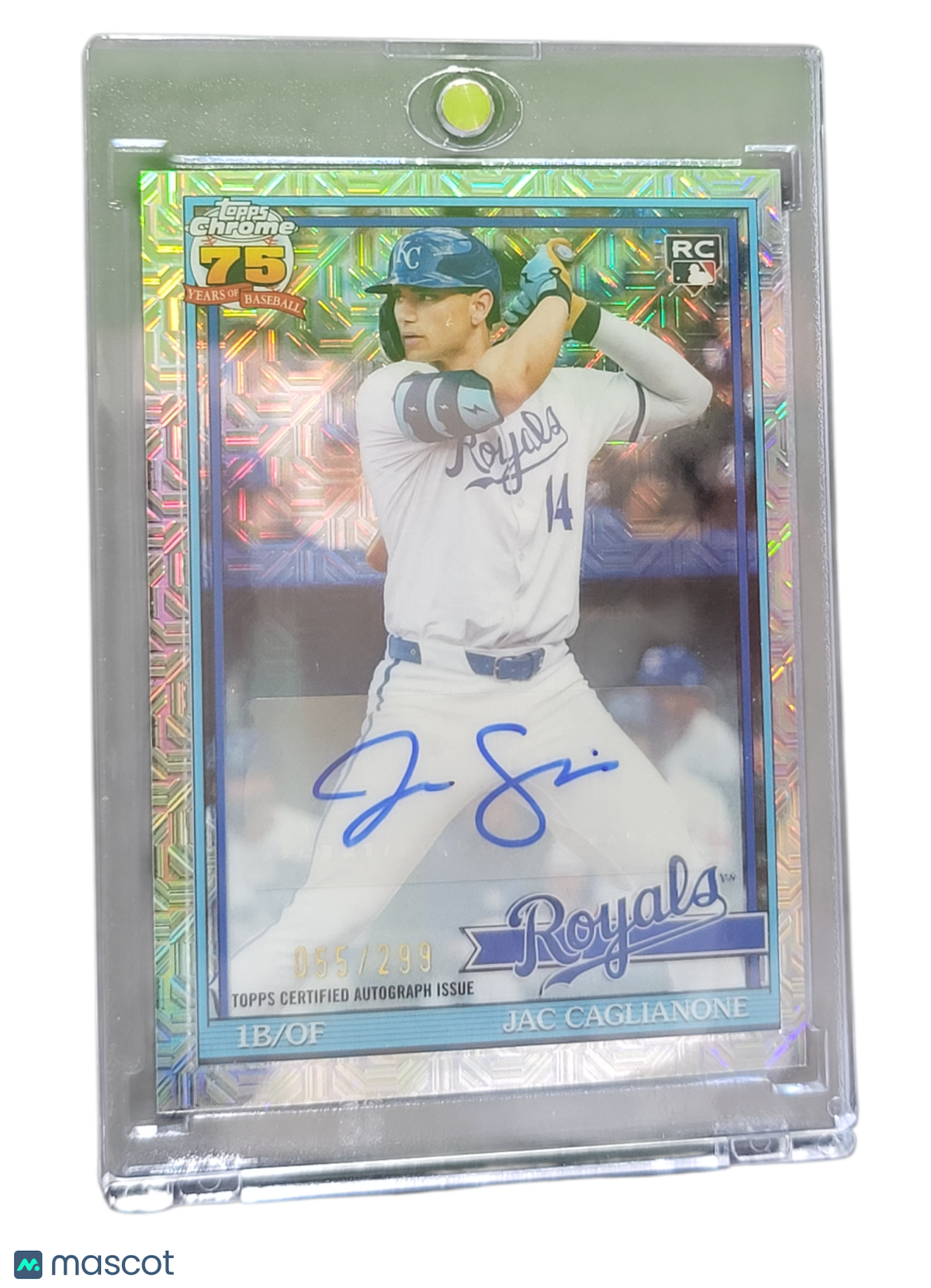 2025 Topps Chrome 75th Anniversary Jac Caglianone #91C-6 Refractor 055/299 RC