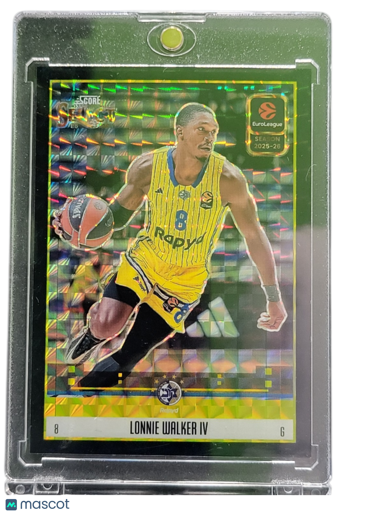 2026 Panini Select EuroLeague Prizm Lonnie Walker IV #7 Yellow 1 of 1