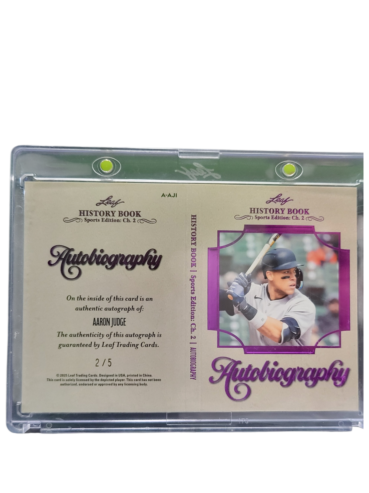 2025 Leaf History Book Sports Edition Ch. 2 Aaron Judge #A-AJ1  2 / 5