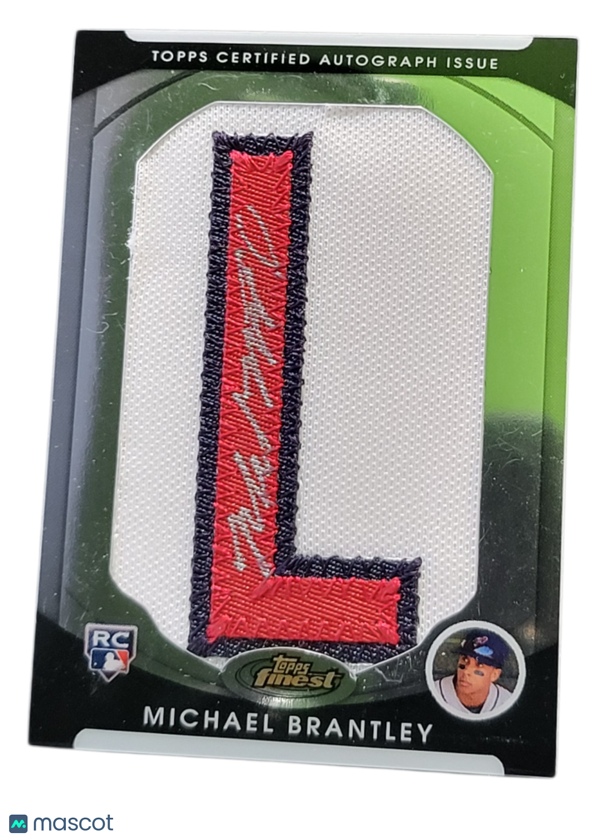 2010 Topps Finest Michael Brantley #156 Autographed Letter Patch 044/134 RC