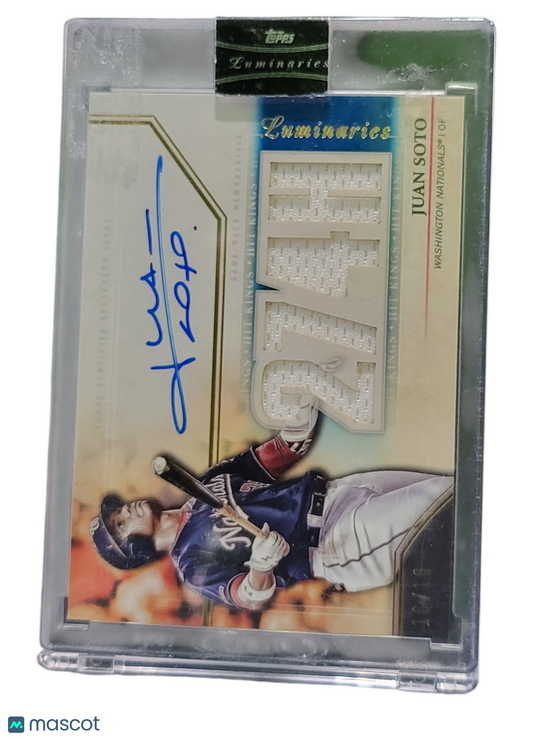 2020 Topps Luminaries Juan Soto #HKAR-JS Game Used Memorabilia Auto Relic Card