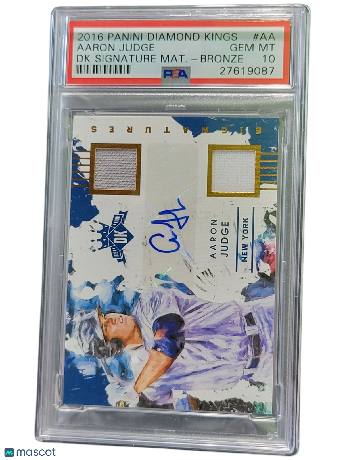 2016 Panini Diamond Kings DK Signature Materials Aaron Judge #AA  PSA 10