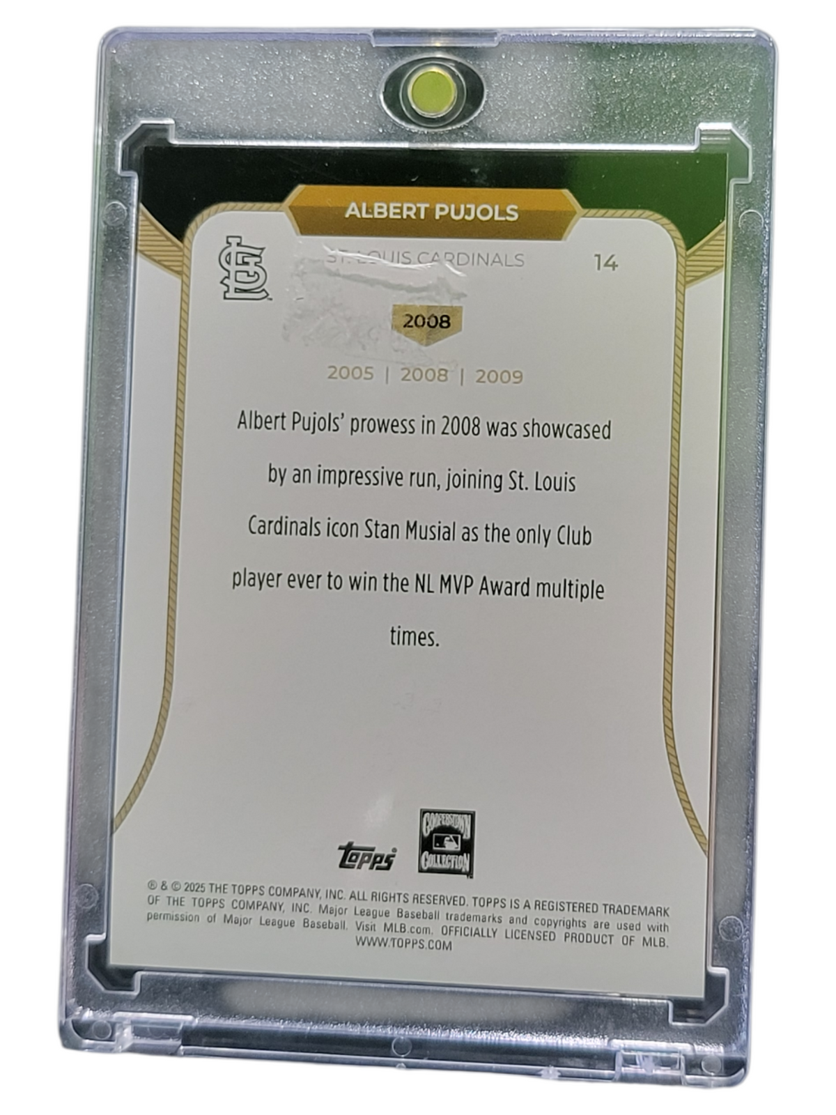 2025 Topps Gilded Collection Albert Pujols #14 Gold Etch Refractor 18/25