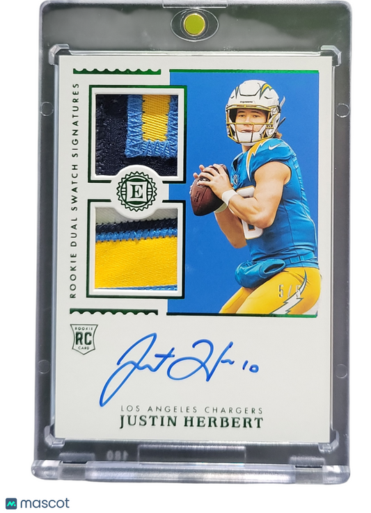 2021 Panini Encased Football Justin Herbert #RSS-JH Patch RC Rookie Dual Swatch