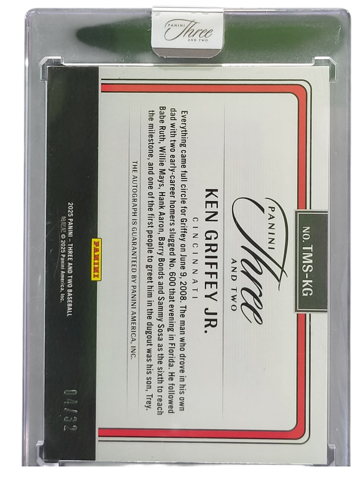 2025 Panini Three and Two Timeless Moments Ken Griffey Jr. #TMS-KG 04/32