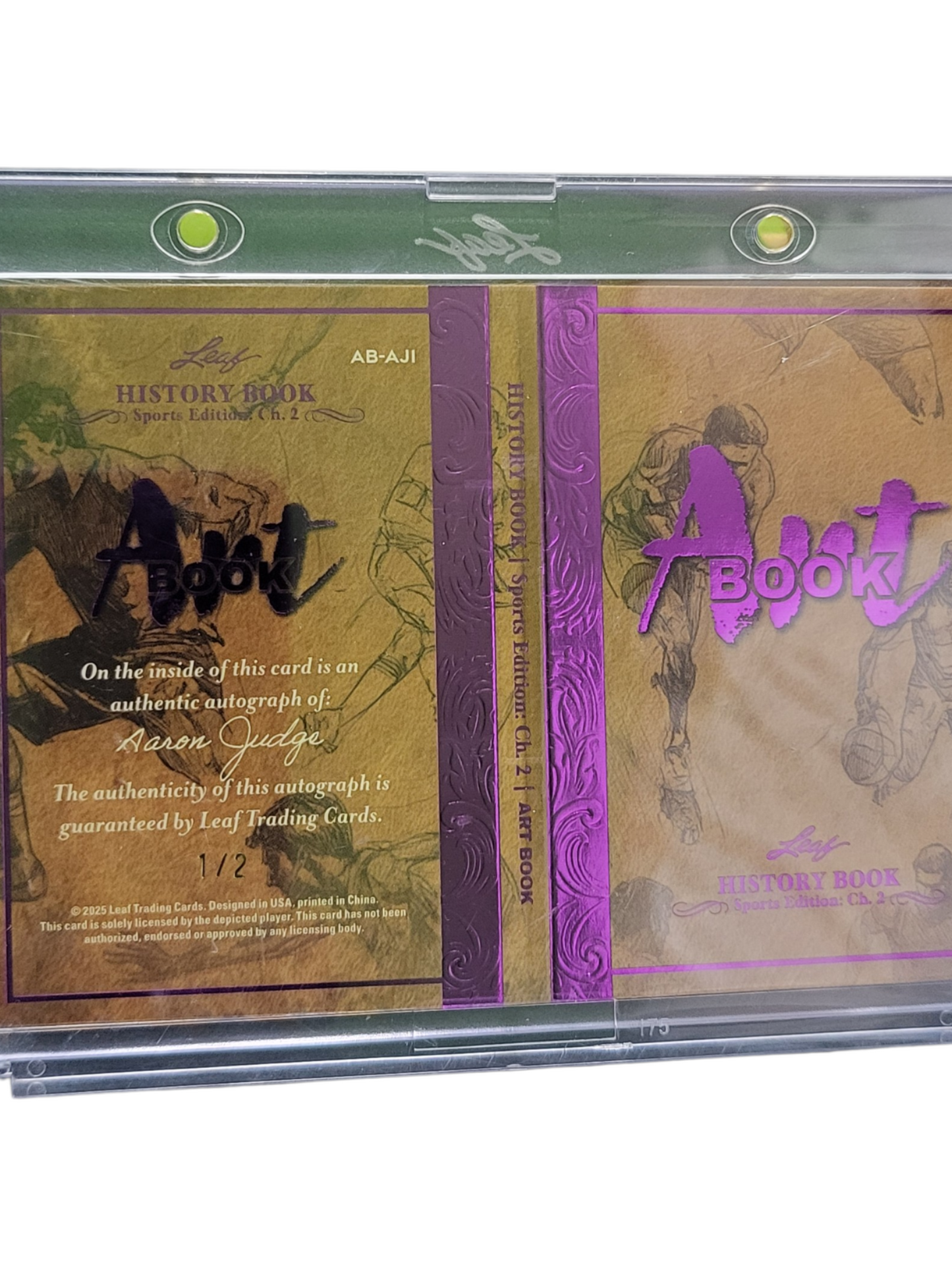 2025 Leaf History Book Sports Edition Aaron Judge #AB-AJ1 Purple 1/2