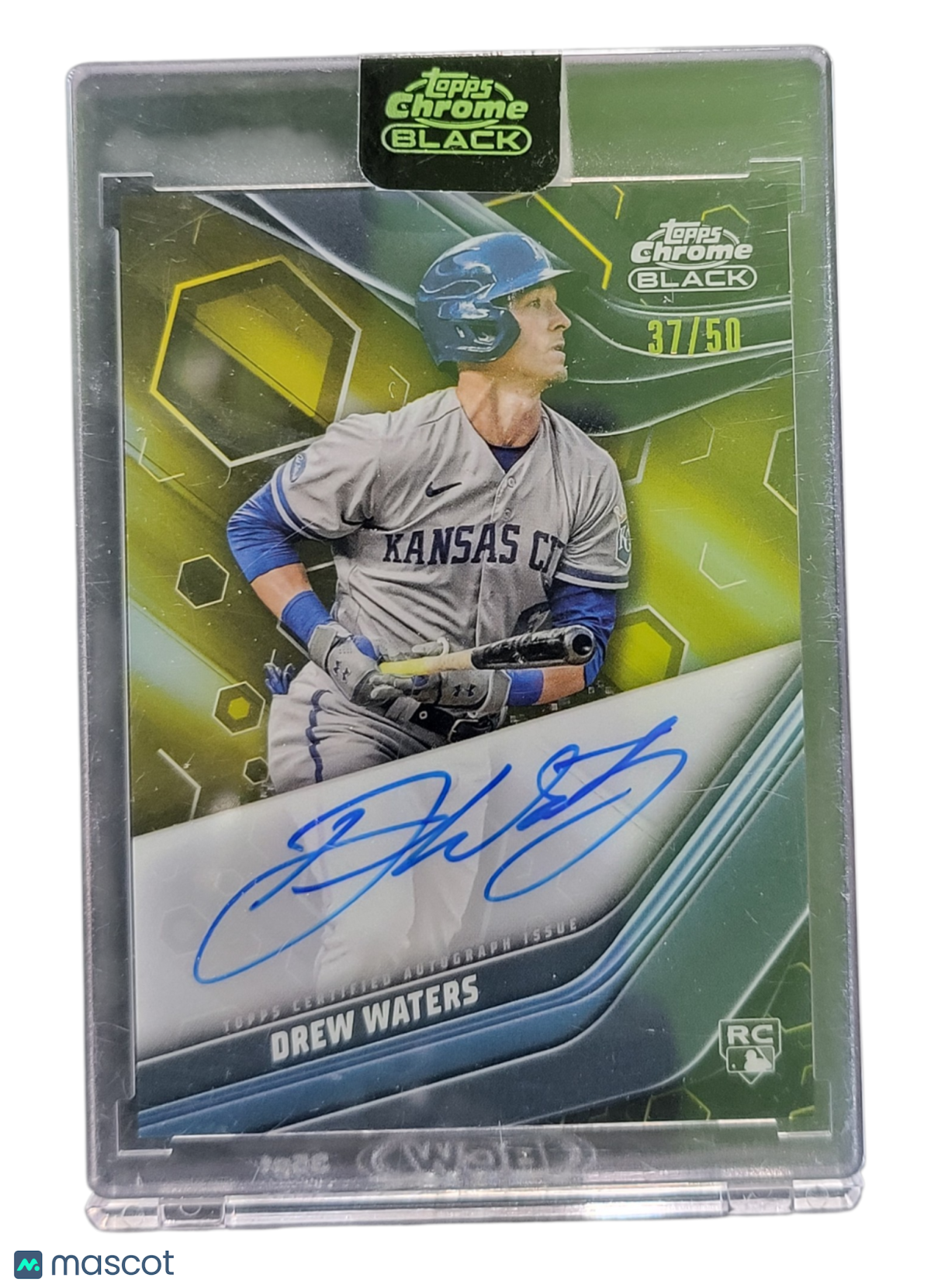 2023 Topps Chrome Black Drew Waters #CBA-DW Green Refractor RC 37/50