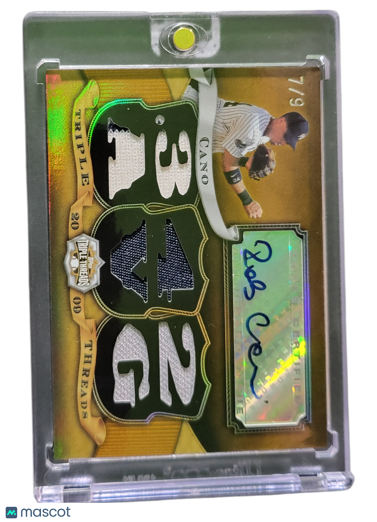 2009 Topps Triple Robinson Cano #TTAR-19 Gold /9 Triple Relic -Used Relic Card