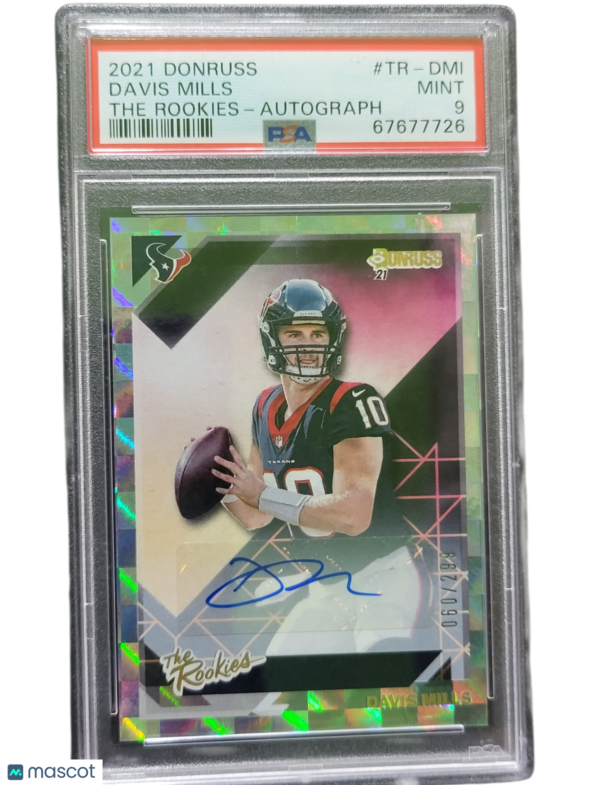 2021 Panini Donruss The Rookies Davis Mills #TR-DMI Autograph PSA 9