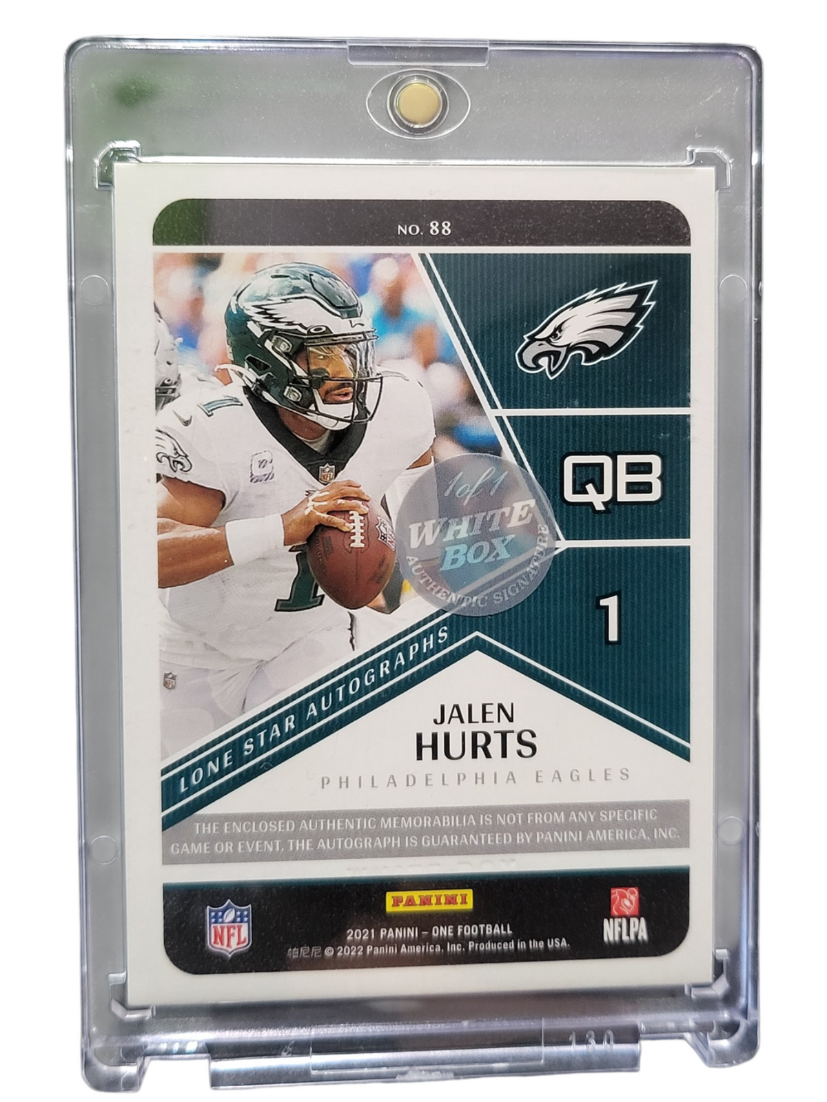 2022 Panini One Lone Star Autographs Jalen Hurts #88 Patch Memorabilia 1/1
