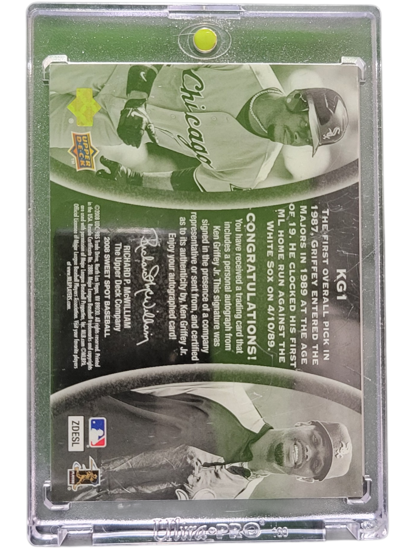 2008 Upper Deck Sweet Spot Sweet Spot Signatures Ken Griffey Jr. #KG1 Auto/230