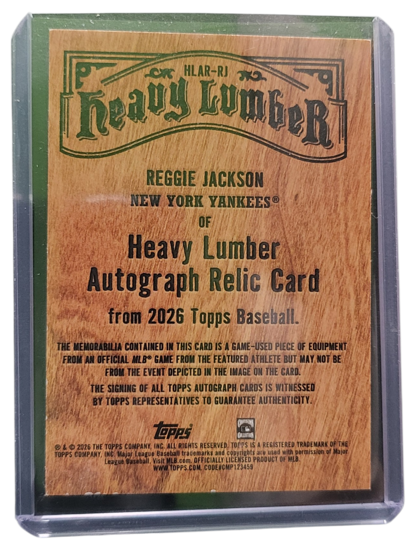 2026 Topps Baseball Heavy  Reggie Jackson #HLAR-RJ Game-Used Bat Auto Relic