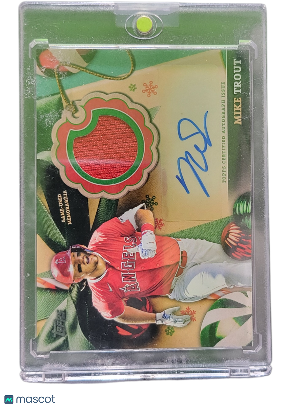 2024 Topps Holiday Mega Baseball Mike Trout #ARC-MT Game- Auto Relic Card