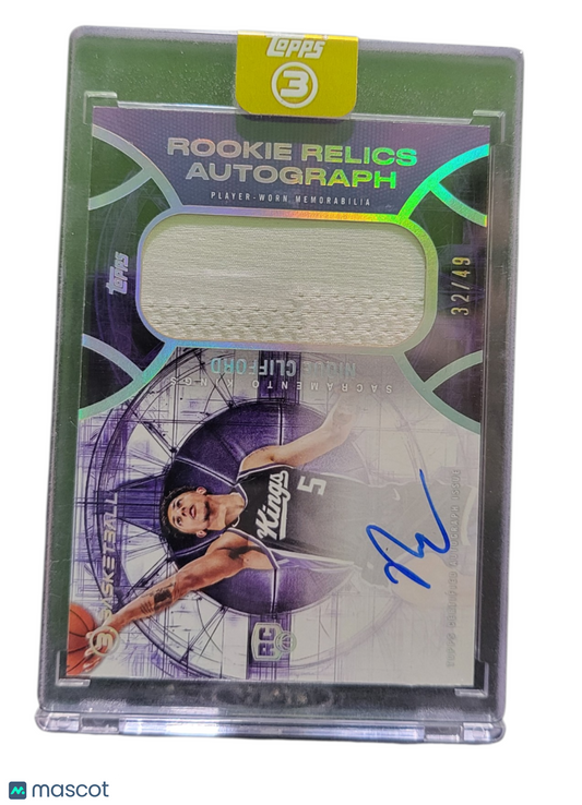 2026 Topps 3 Basketball Nique Clifford #RRA-NC Player-Rookie Relics Auto/49 RC