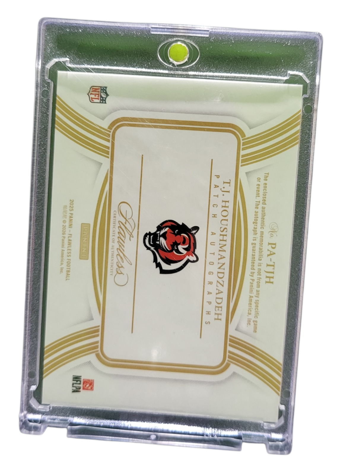 2026 Panini Flawless T.J. Houshmandzadeh #PA-TJH Patch Autograph 10/15