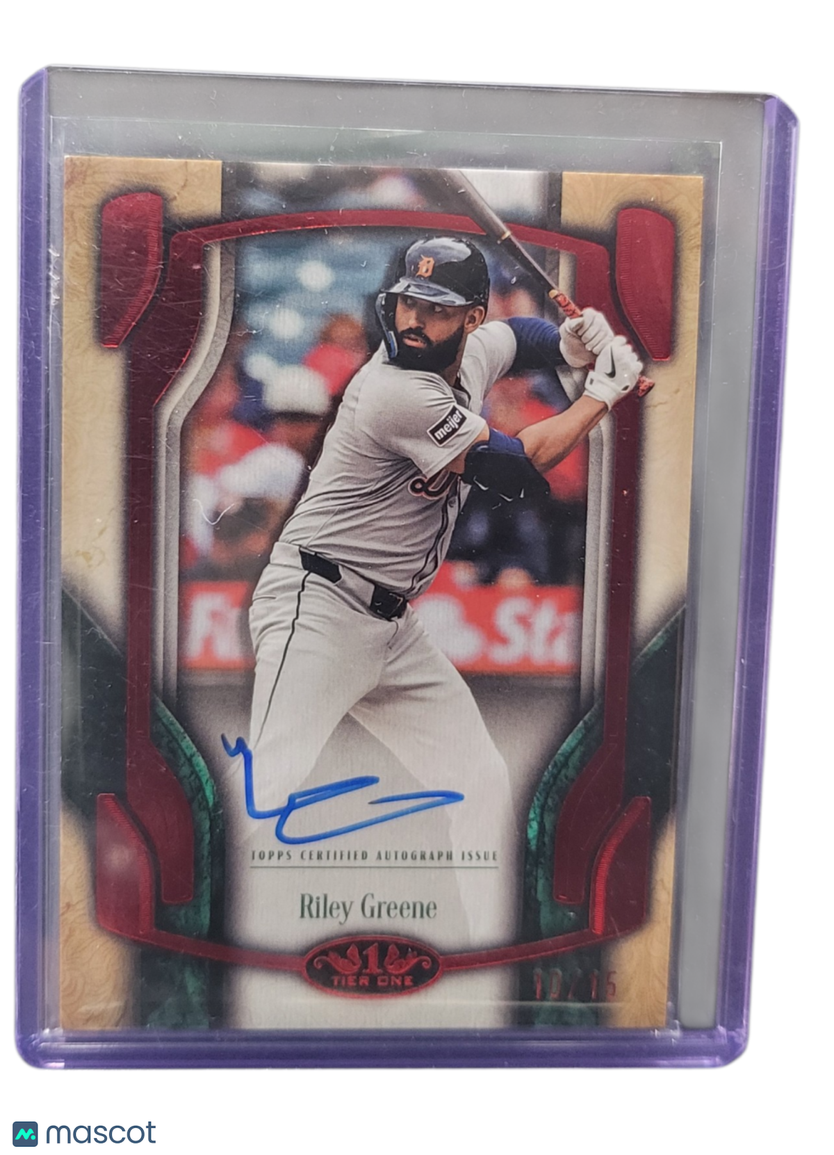 2026 Topps Tier One Riley Greene #BOA-RG