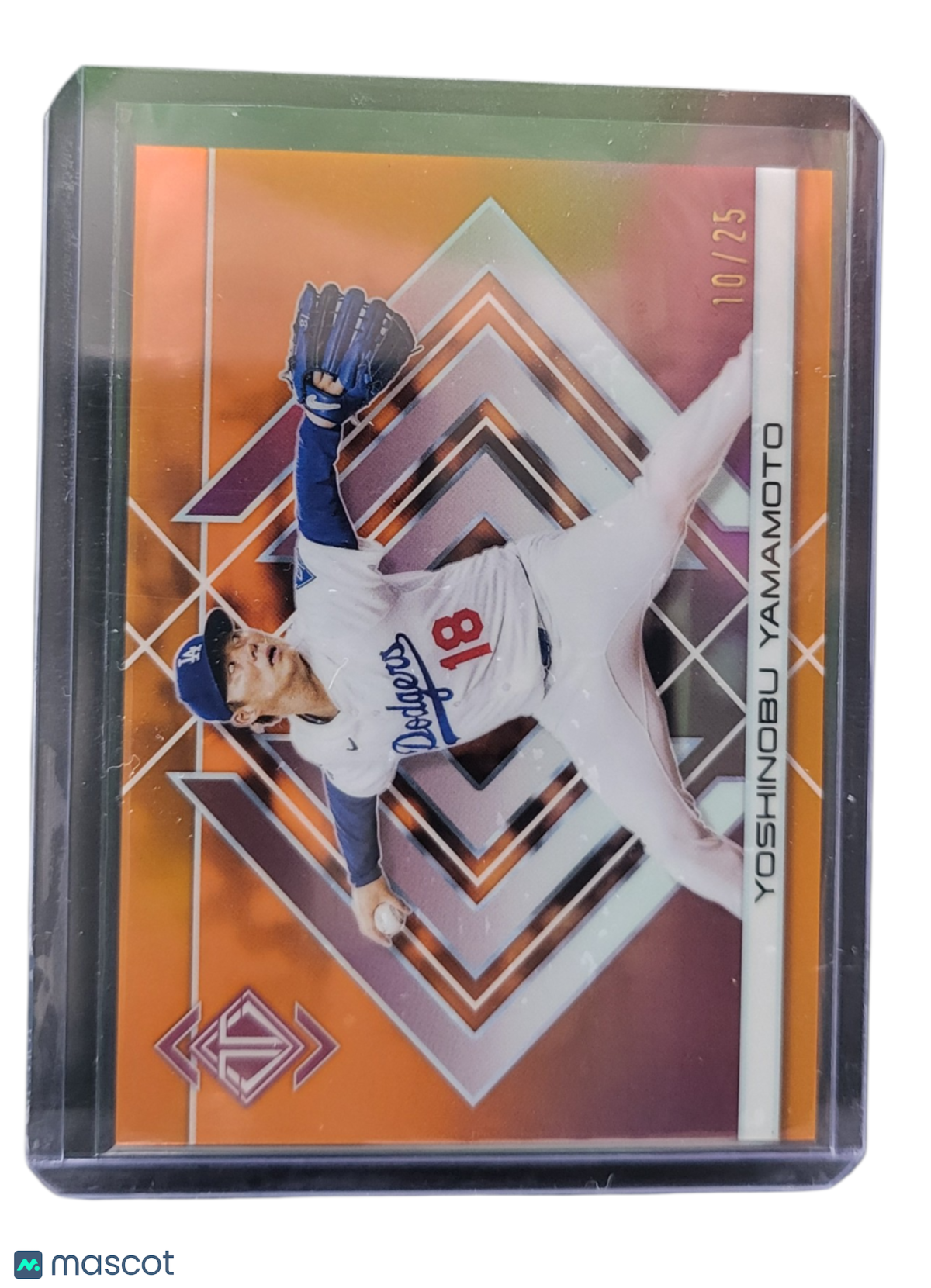 2025 Topps Definitive Collection Yoshinobu Yamamoto #9 Orange 10/25