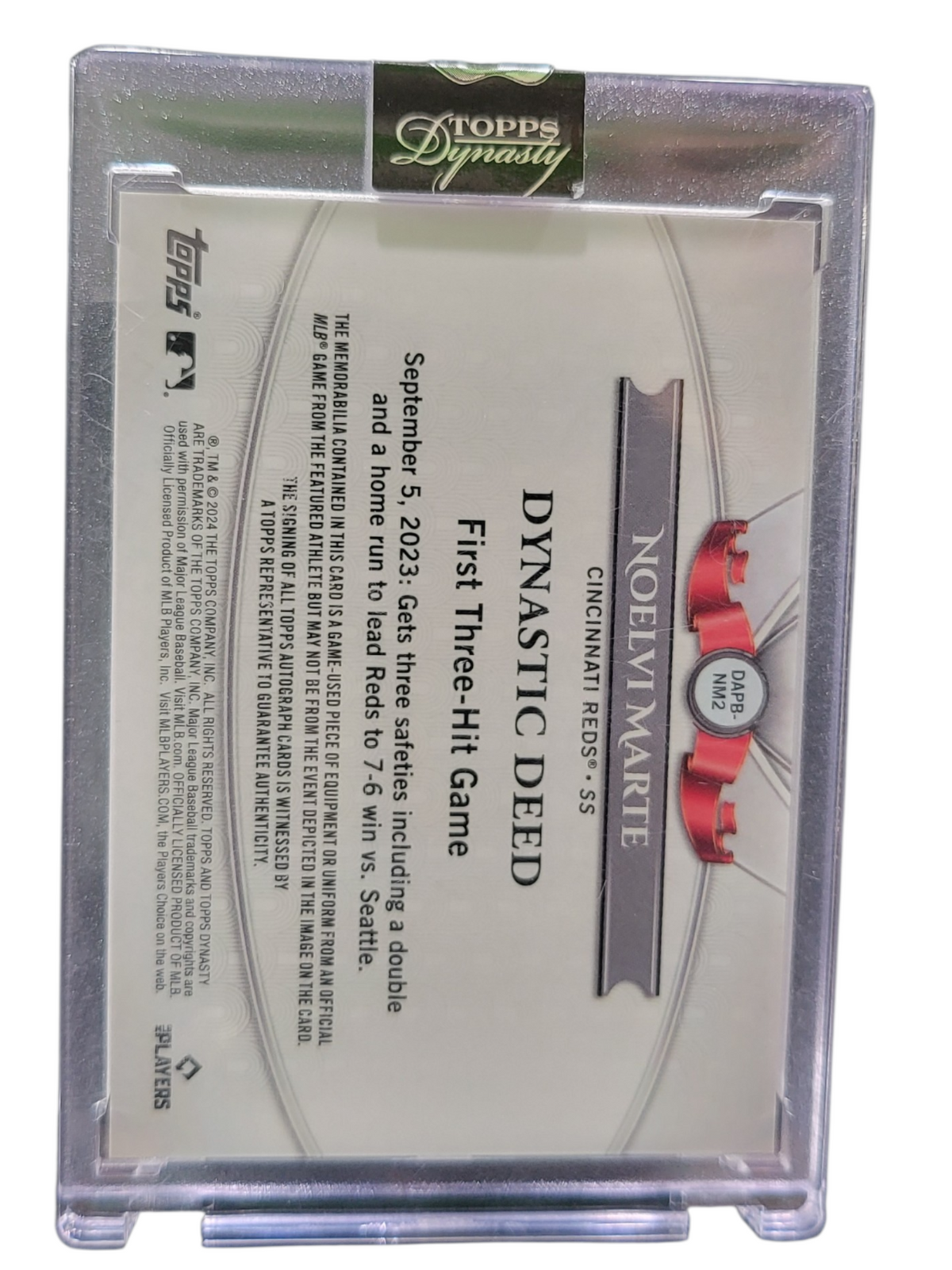 2024 Topps Dynasty Noelvi Marte #DAPB-NM2 Autograph Patch RC 2 / 5