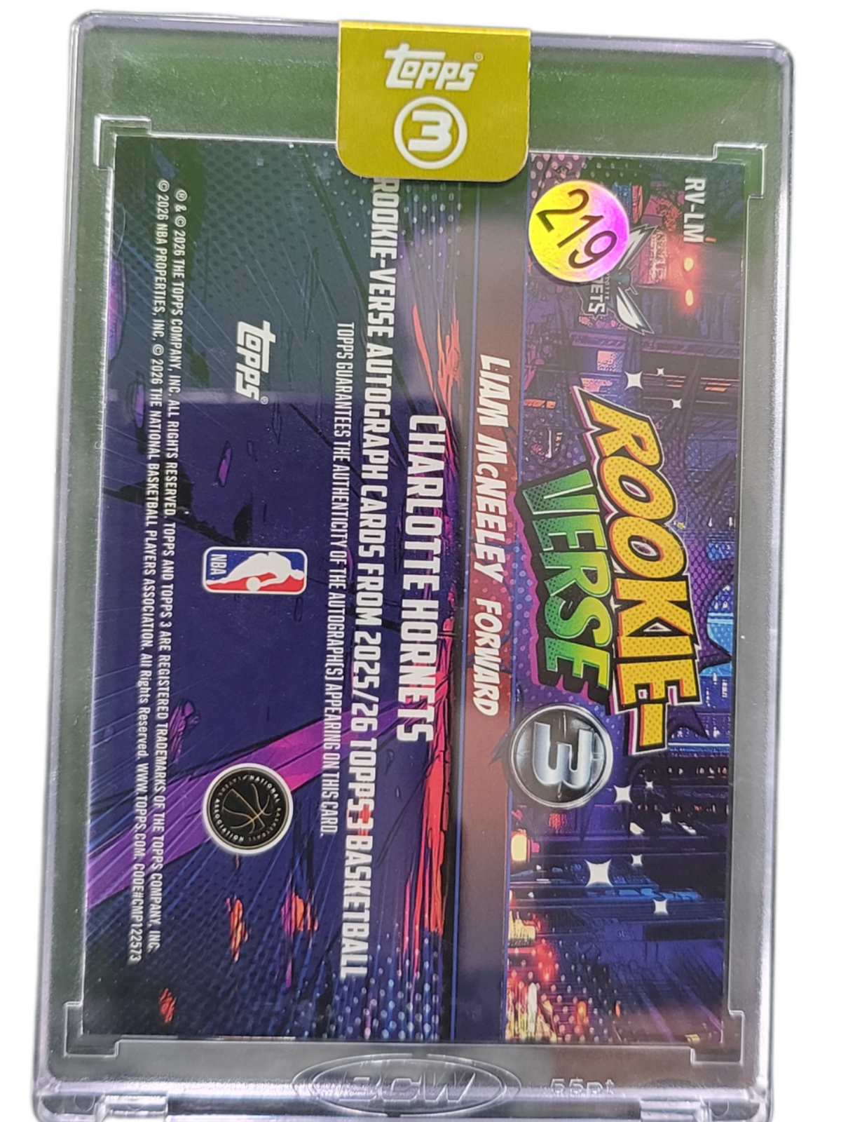 2026 Topps 3 Rookie-Verse Liam McNeeley #RV-LM