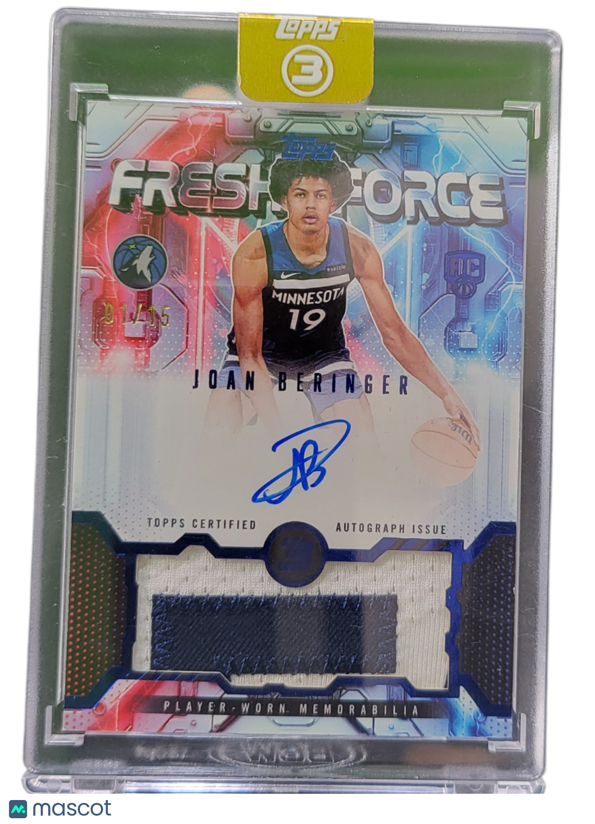 2026 Topps 3 Fresh Force Joan Beringer #FFR-JB Player-Worn Memorabilia Autograph
