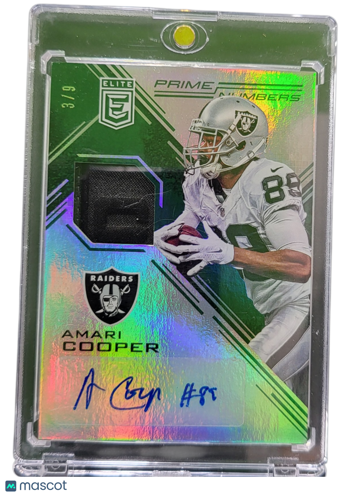 2016 Panini Donruss Elite Football Prime Numbers Amari Cooper #10 /9 Patch Mem