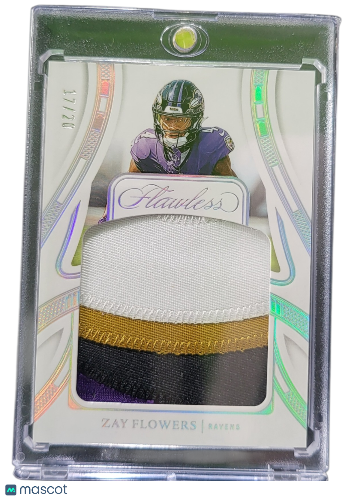 2025 Panini Flawless Football Zay Flowers #P-ZFS 17/20 Patch Memorabilia