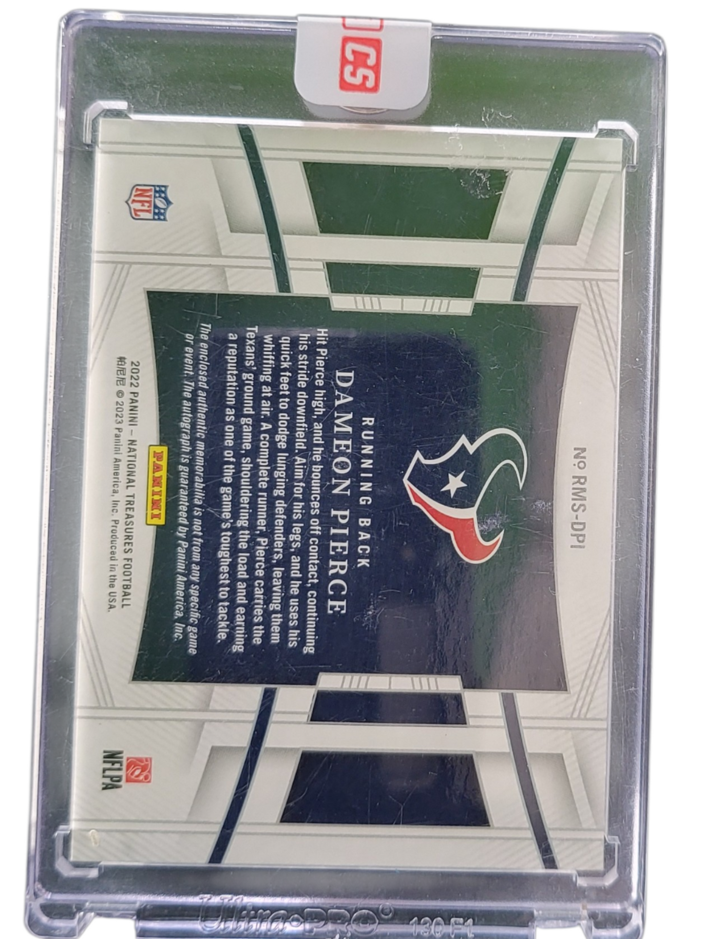 2023 Panini National Treasures Dameon Pierce #RMS-DPI 06/31 Patch RC