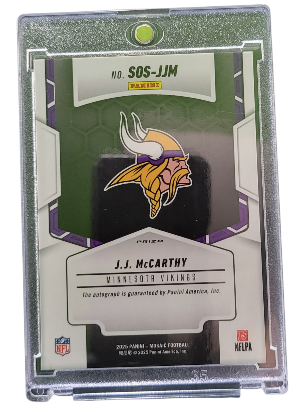 2025 Panini Mosaic Football Showtime Signatures J.J. McCarthy #SOS-JJM