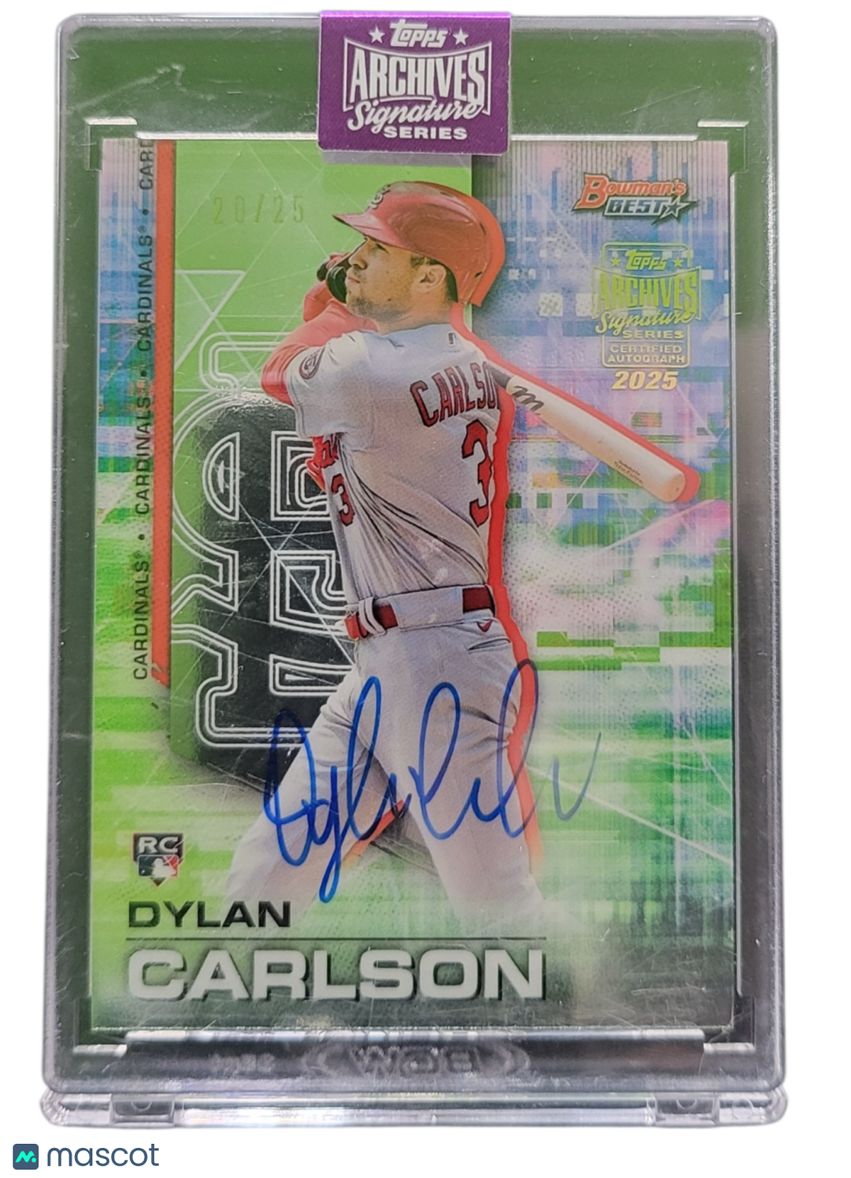 2021 Topps Archives Signature Series Bowman's Best Dylan Carlson #64 RC 20/25