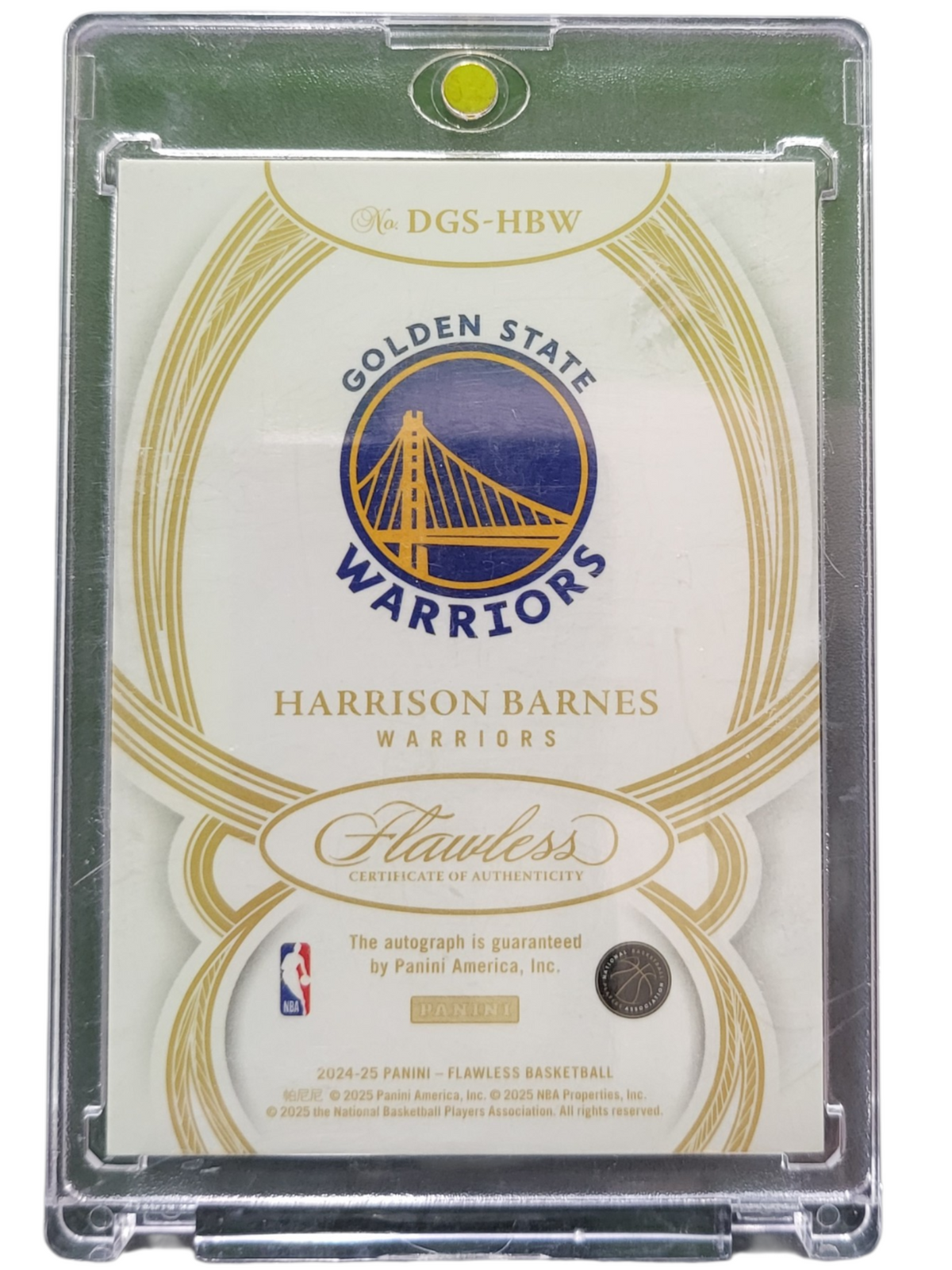 2025 Panini Flawless Draft Gem Signatures Harrison Barnes #DGS-HBW