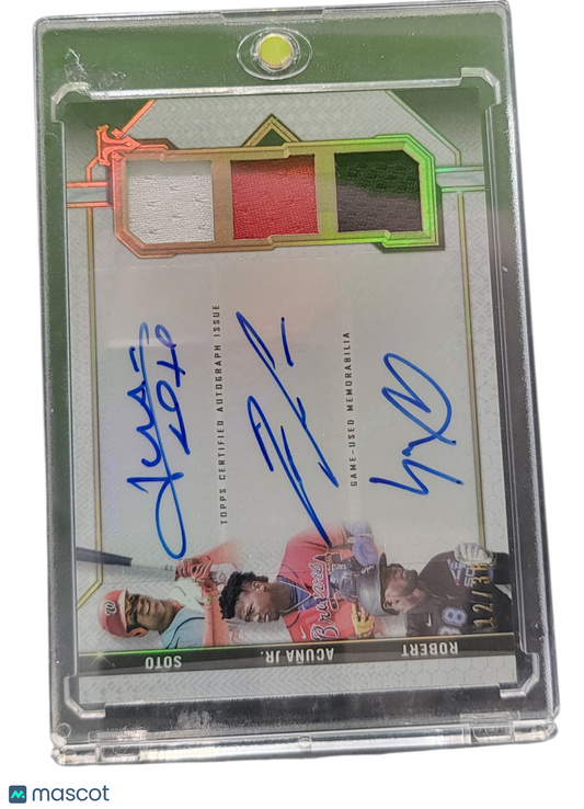2021 Topps Luis Robert Juan Soto Ronald Acuña Jr. #ARC-SAR Auto Triple Relic /36