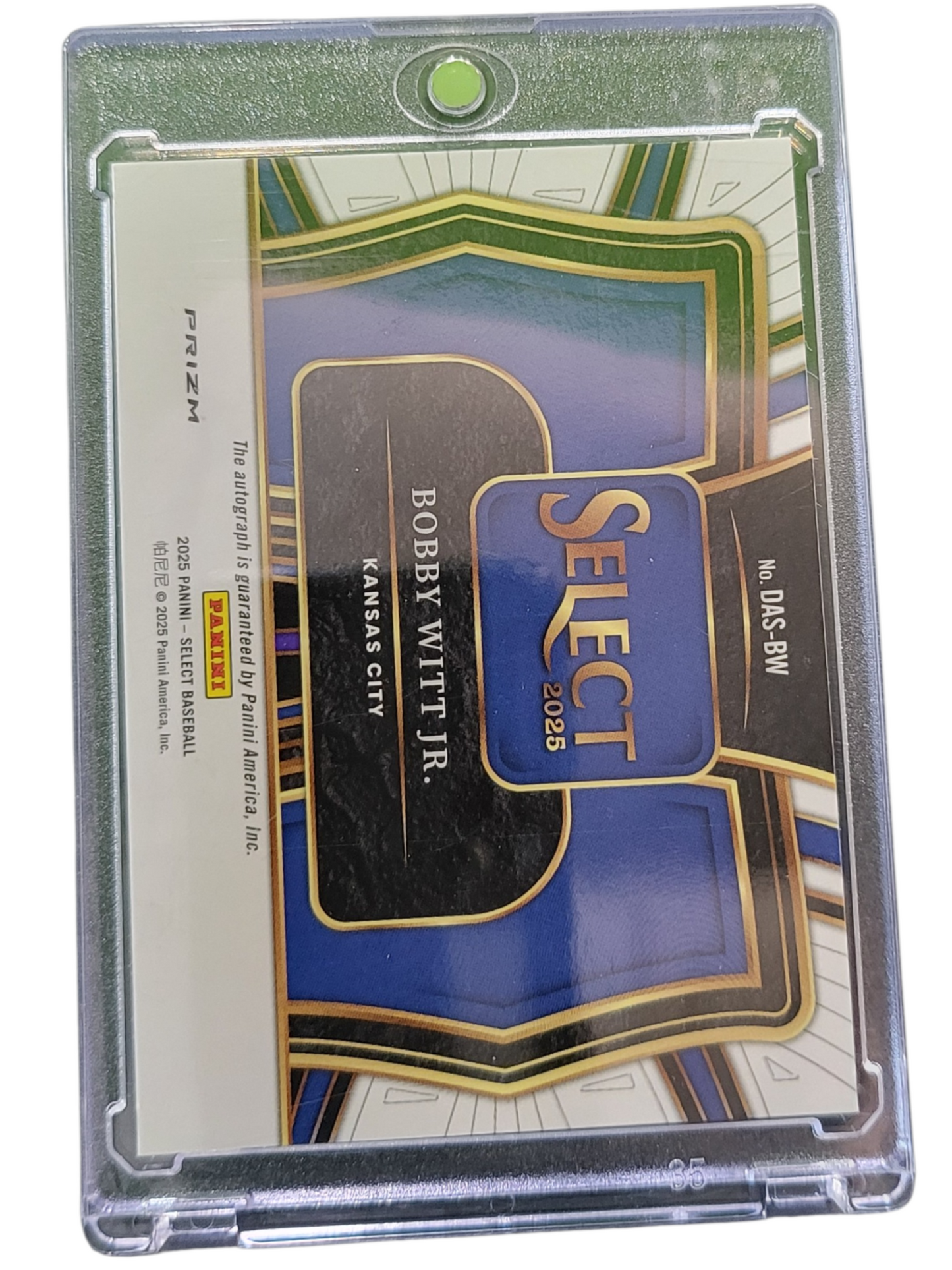 2025 Panini Select Bobby Witt Jr. #DAS-BW Green Prizm