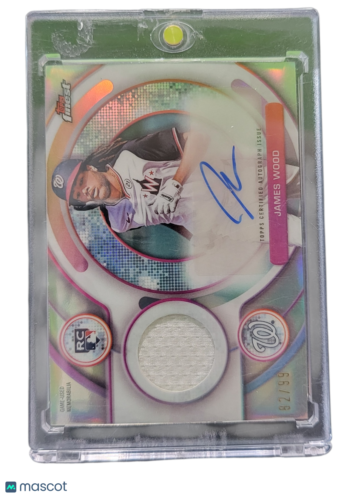 2025 Topps Finest James Wood #RAJR-JWO 82/99 RC Game-Used Memorabilia