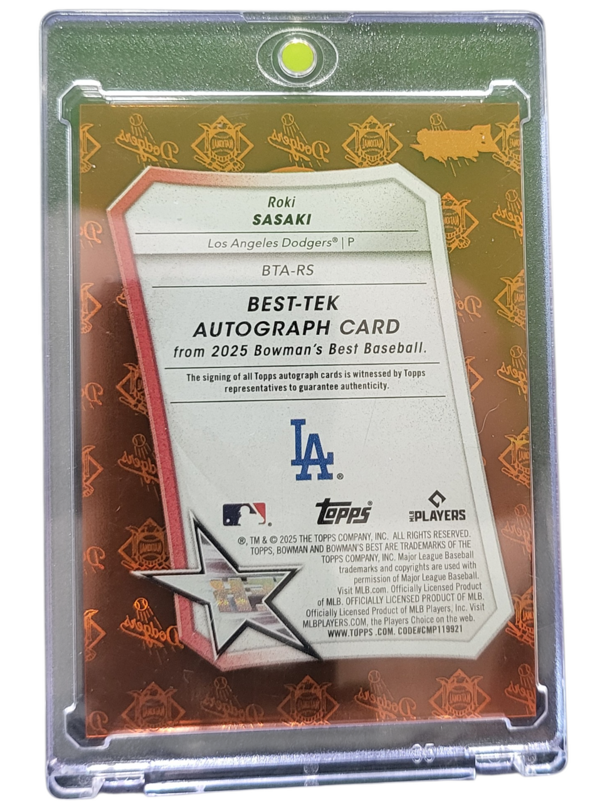 2025 Bowman's Best Best-Tek Roki Sasaki #BTA-RS RC 21/25