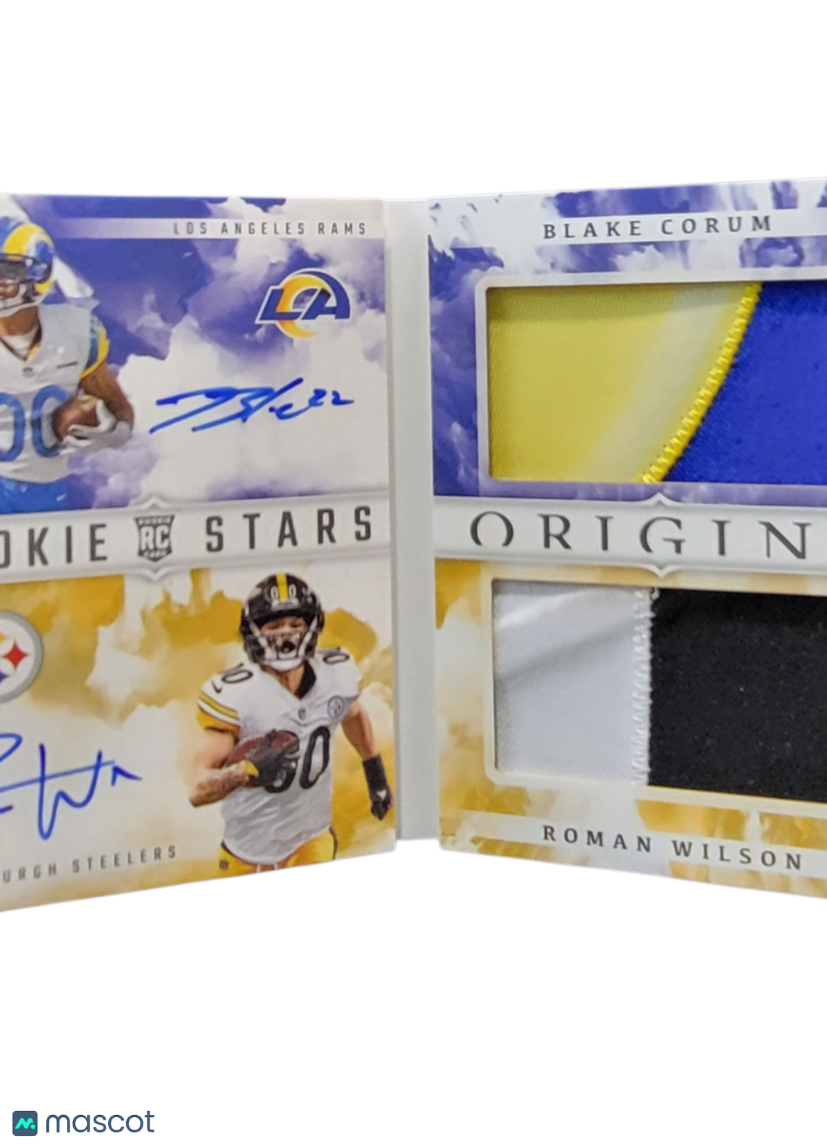 2024 Panini Origins Football Roman Wilson Blake Corum #RDPS-4 Booklet 45/49 Dual Autograph Patch RC